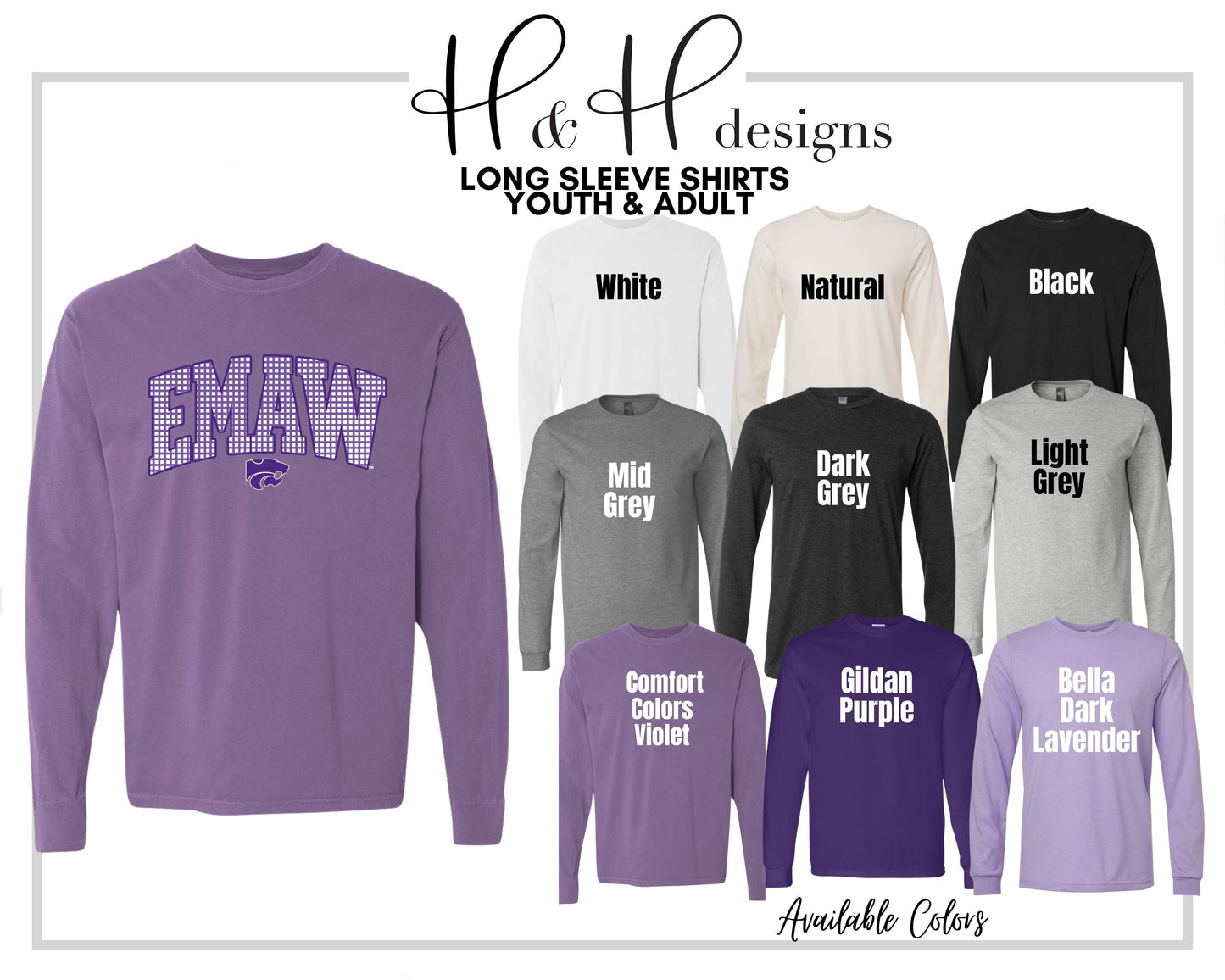 EMAW Plaid Arch ~ K-STATE Licensed Apparel ~ HHKSU220