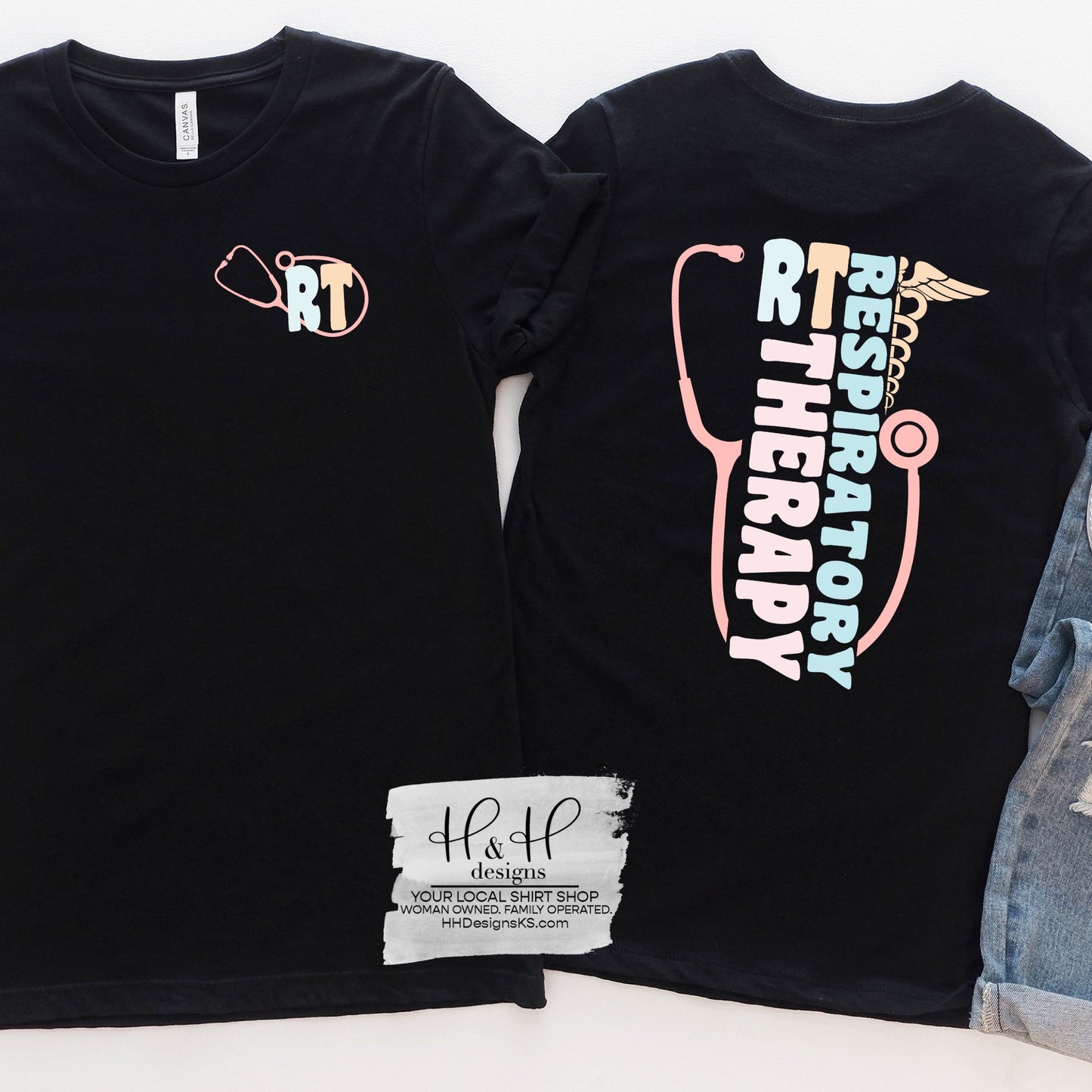 Retro Respiratory Therapy Stethoscope Front ~ Washburn RT Fundraiser