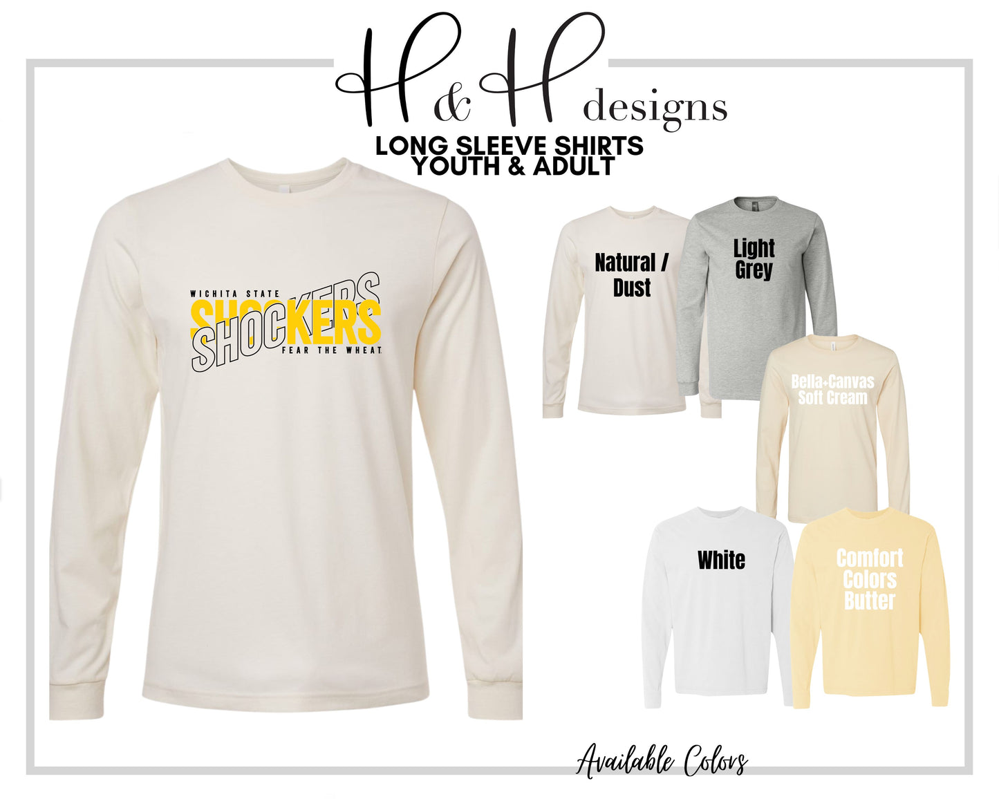 Wichita State Shockers Double Vision  ~ Licensed Apparel ~ HHWSU105