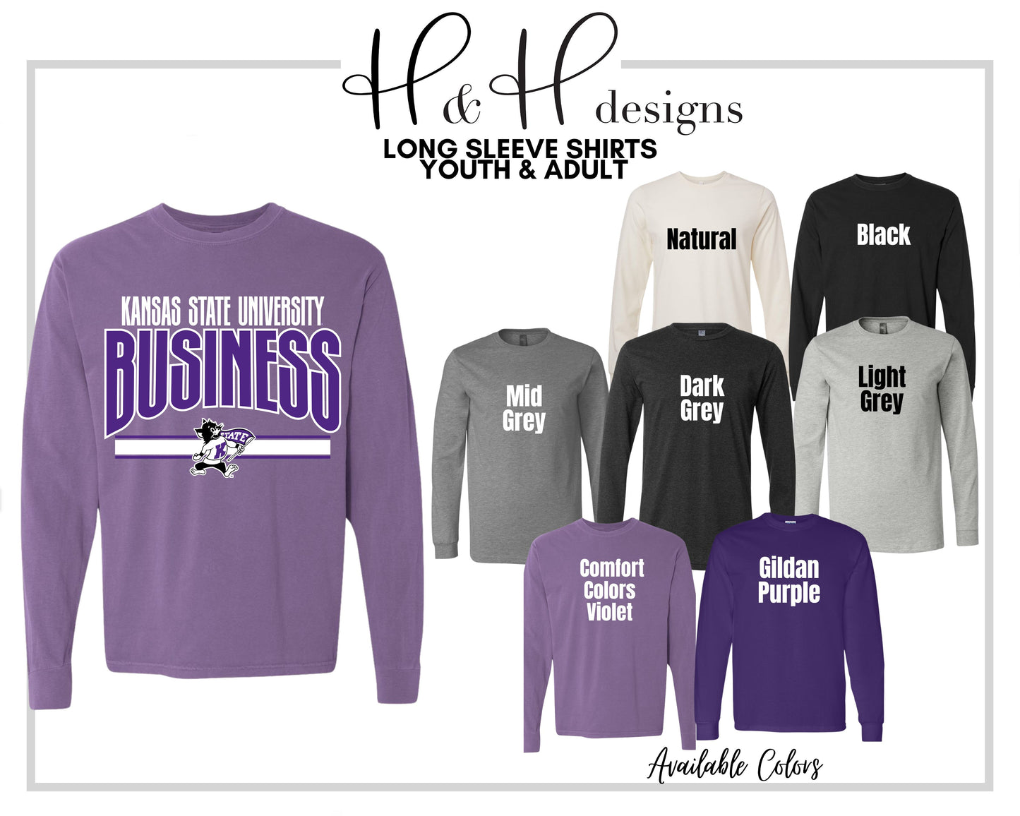 Kansas State University Business Warp ~ Licensed Apparel ~ HHKSU211