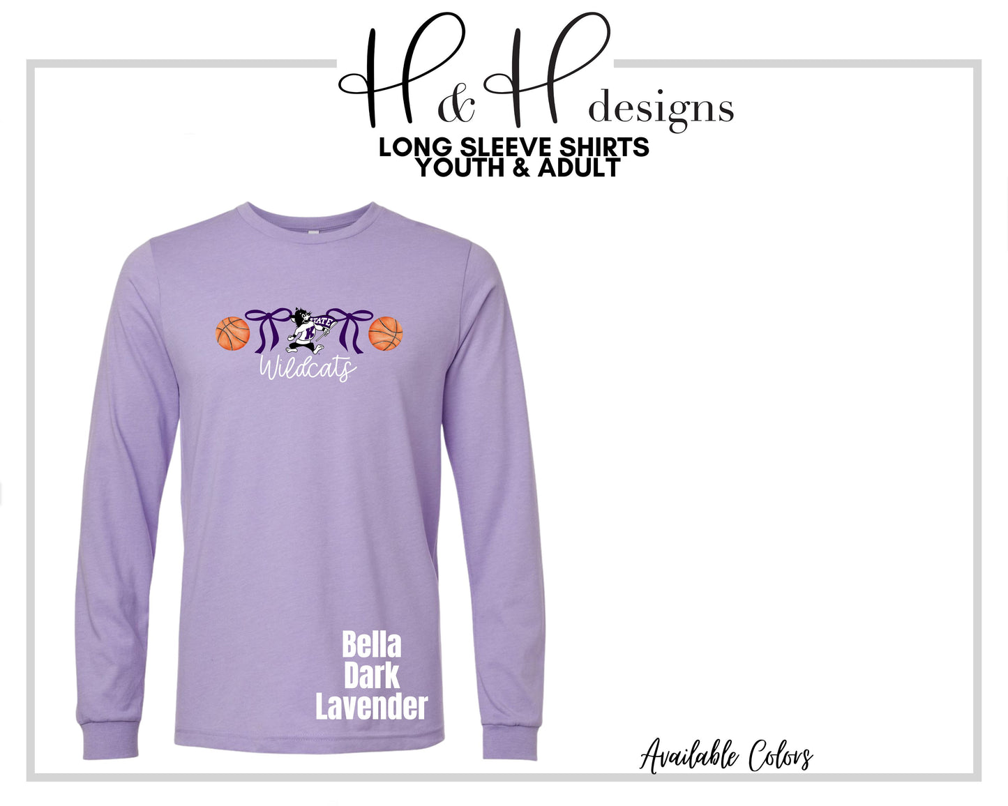 K-State Basketball Coquette Bows for Dark Lavender  ~ Licensed Apparel ~ HHKSU182