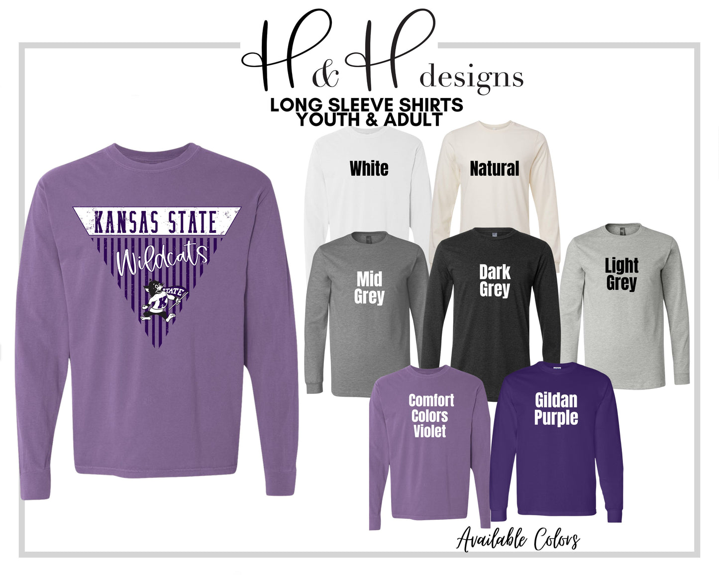 K-State Striped Pennant ~ Licensed Apparel ~ HHKSU196