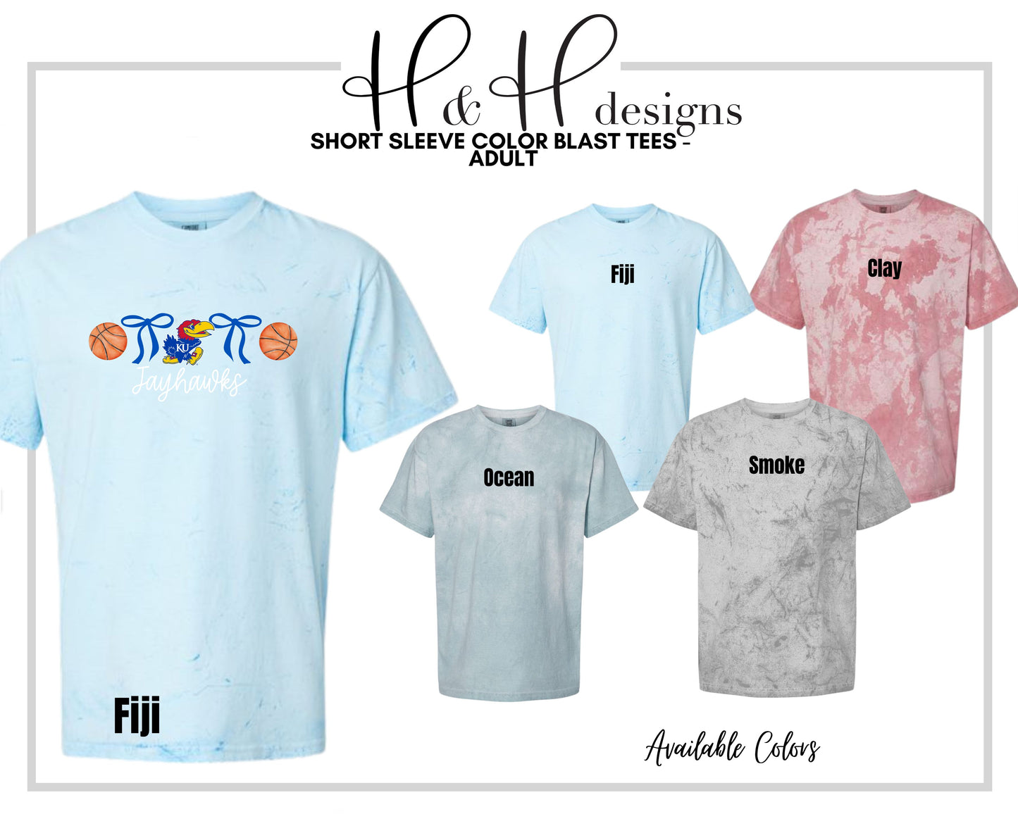 Jayhawks Coquette Basketball Bows ~ Licensed Apparel ~ HHKU158