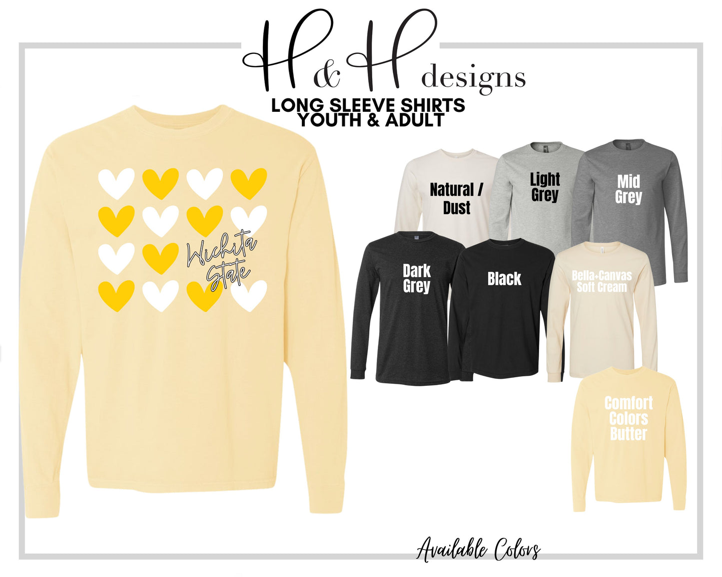 Wichita State Repeat Hearts  ~ Licensed Apparel ~ HHWSU113