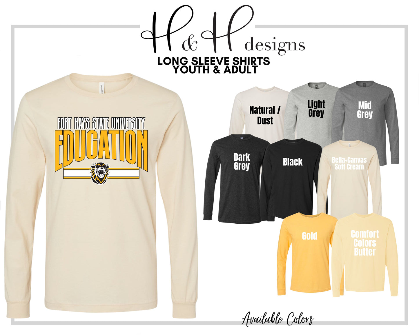 Fort Hays State Education Warp  ~ Licensed Apparel ~ HHFHSU134