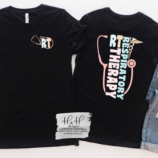 Retro Respiratory Therapy Stethoscope Front ~ Washburn RT Fundraiser