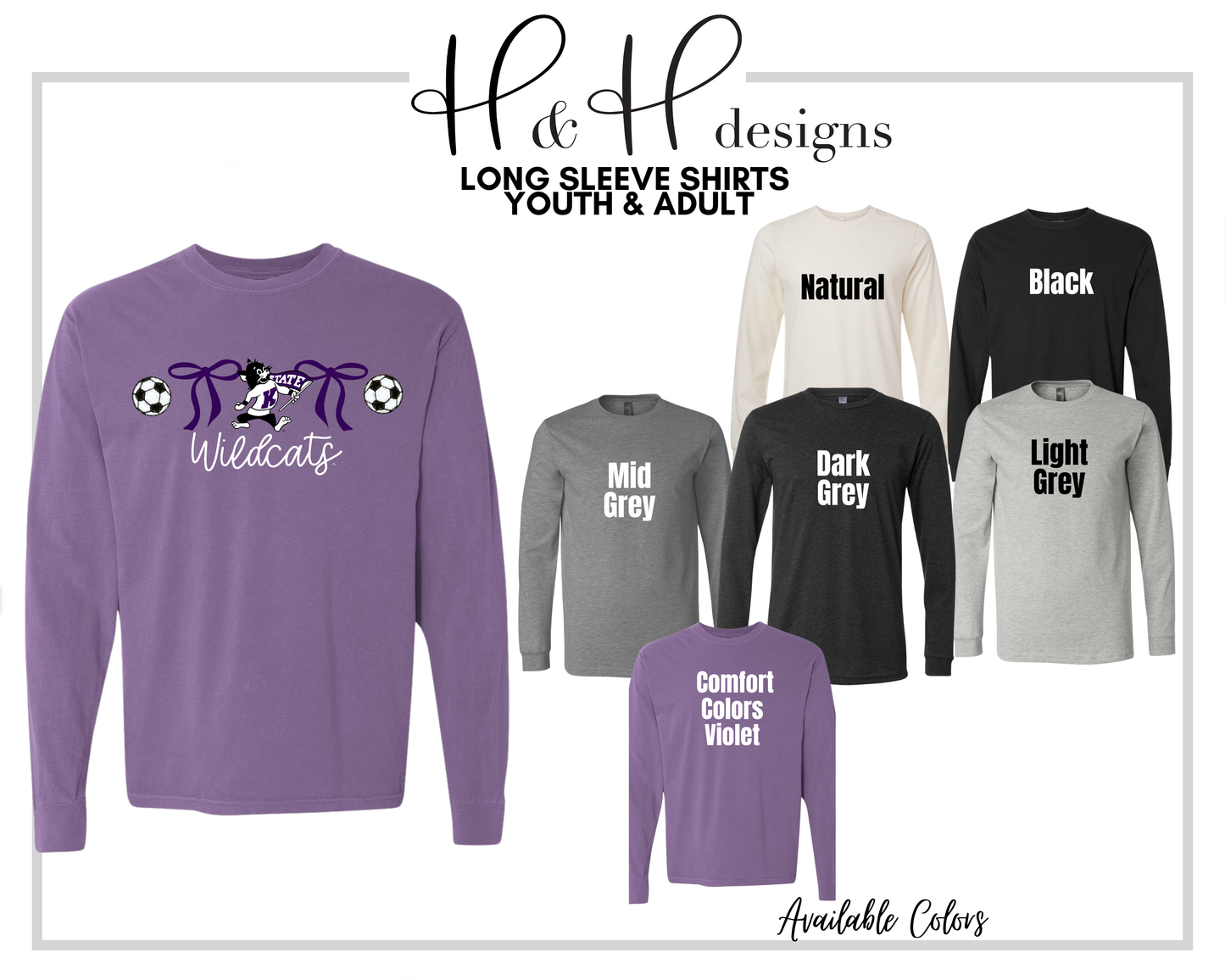 K-State Coquette Soccer Bows ~ Licensed Apparel ~ HHKSU189