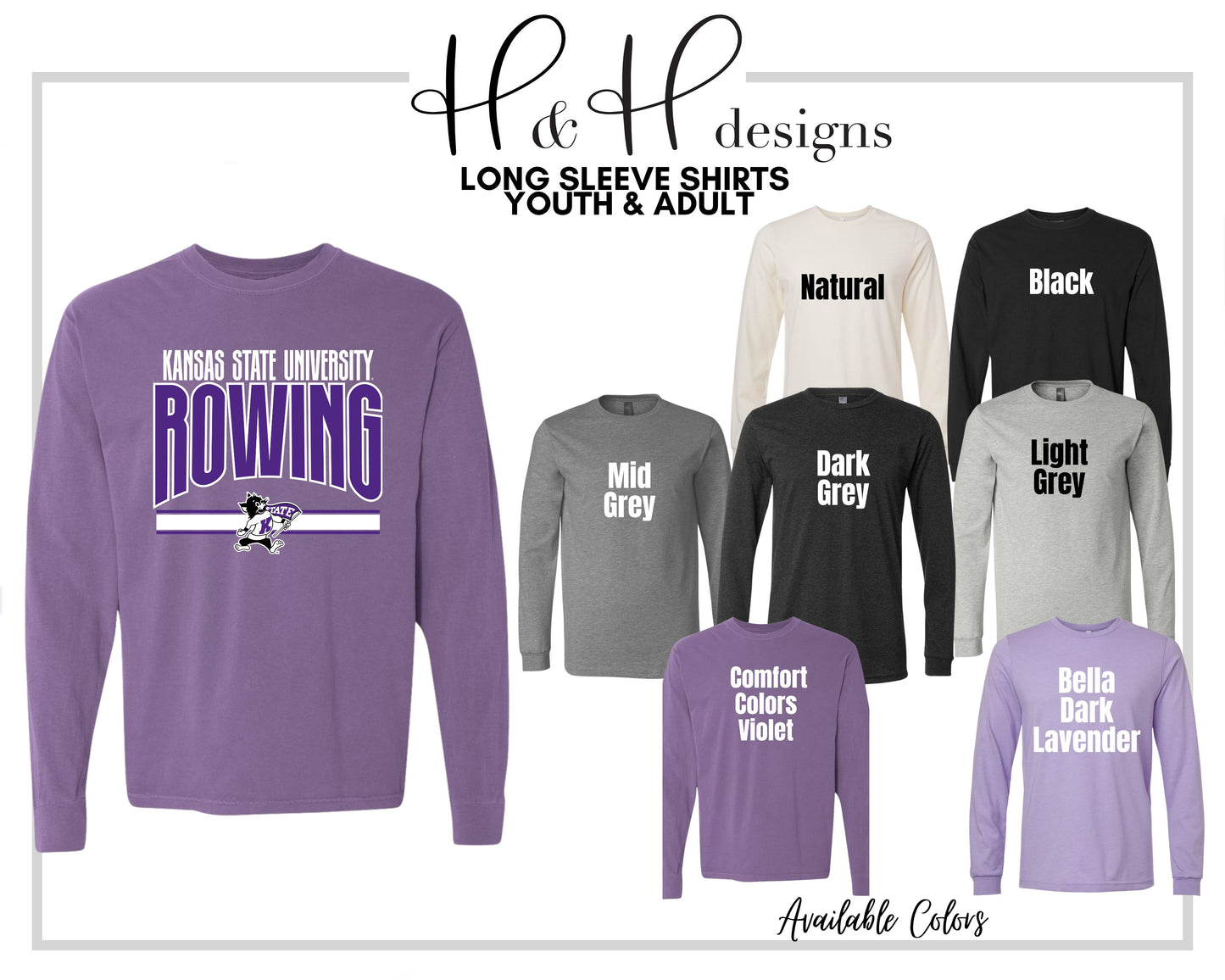 Kansas State University Rowing Warp ~ Licensed Apparel ~ HHKSU212