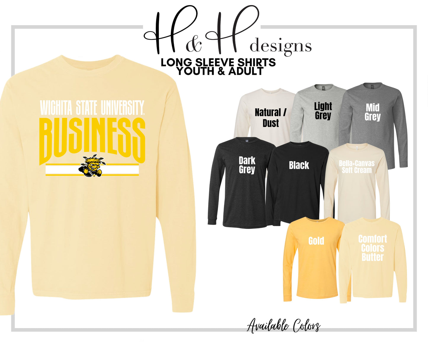 Wichita State University Business Warp  ~ Licensed Apparel ~ HHWSU135