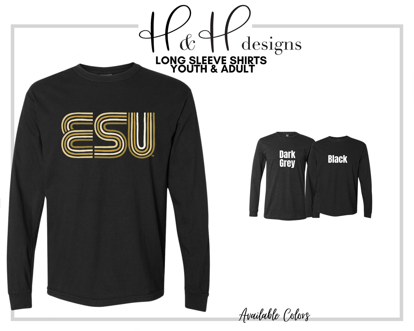 ESU Lined Initials ~ Licensed Apparel ~ HHESU117