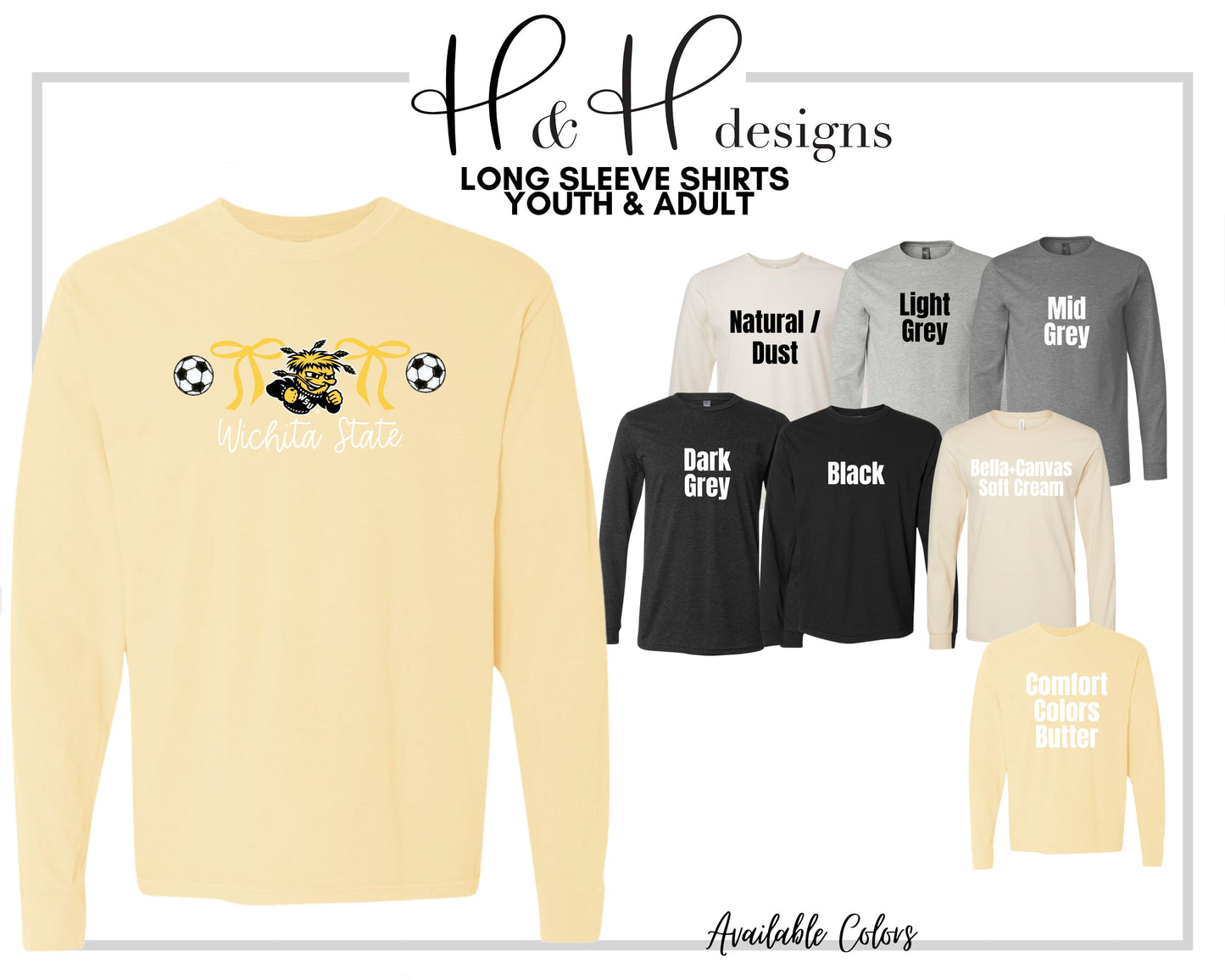 Wichita State Coquette Soccer Bows  ~ Licensed Apparel ~ HHWSU122