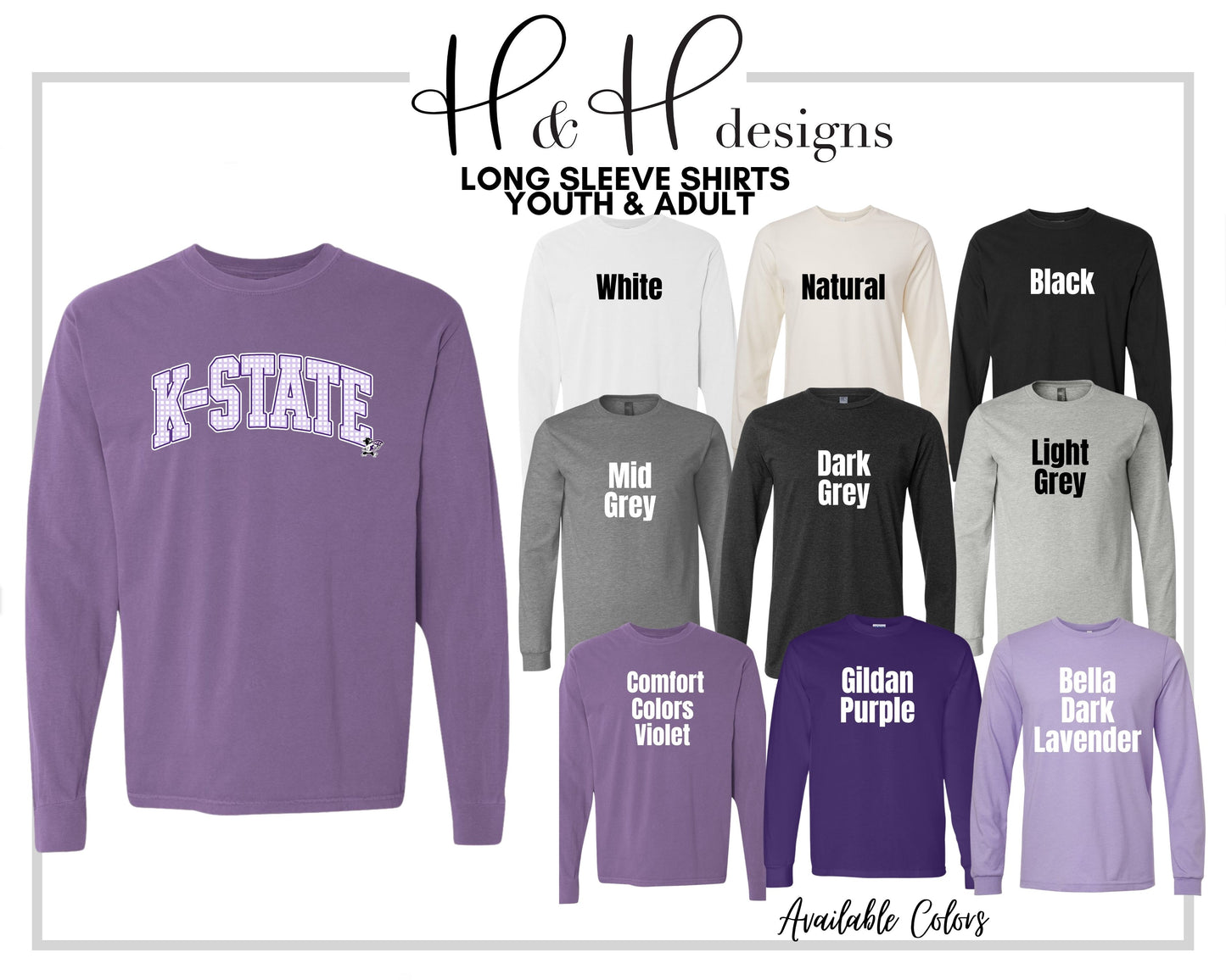 K-State Plaid Arch ~ K-STATE Licensed Apparel ~ HHKSU221