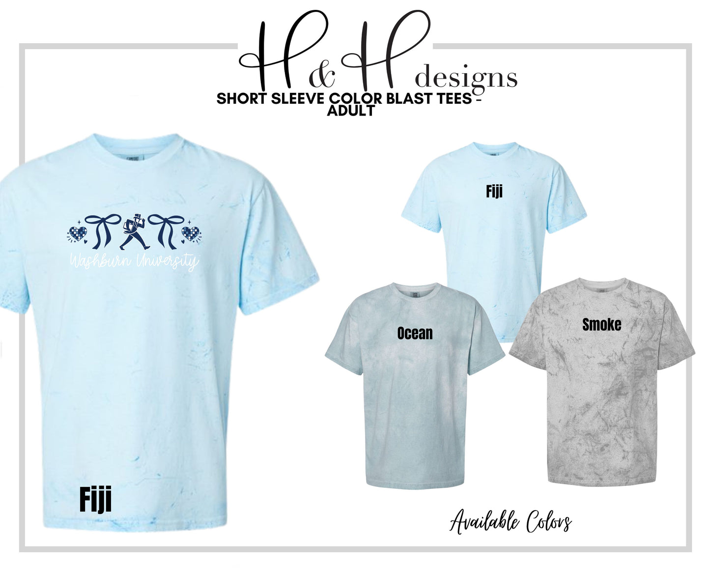 Washburn University Hearts Coquette Bows  ~ Licensed Apparel ~ HHWU215