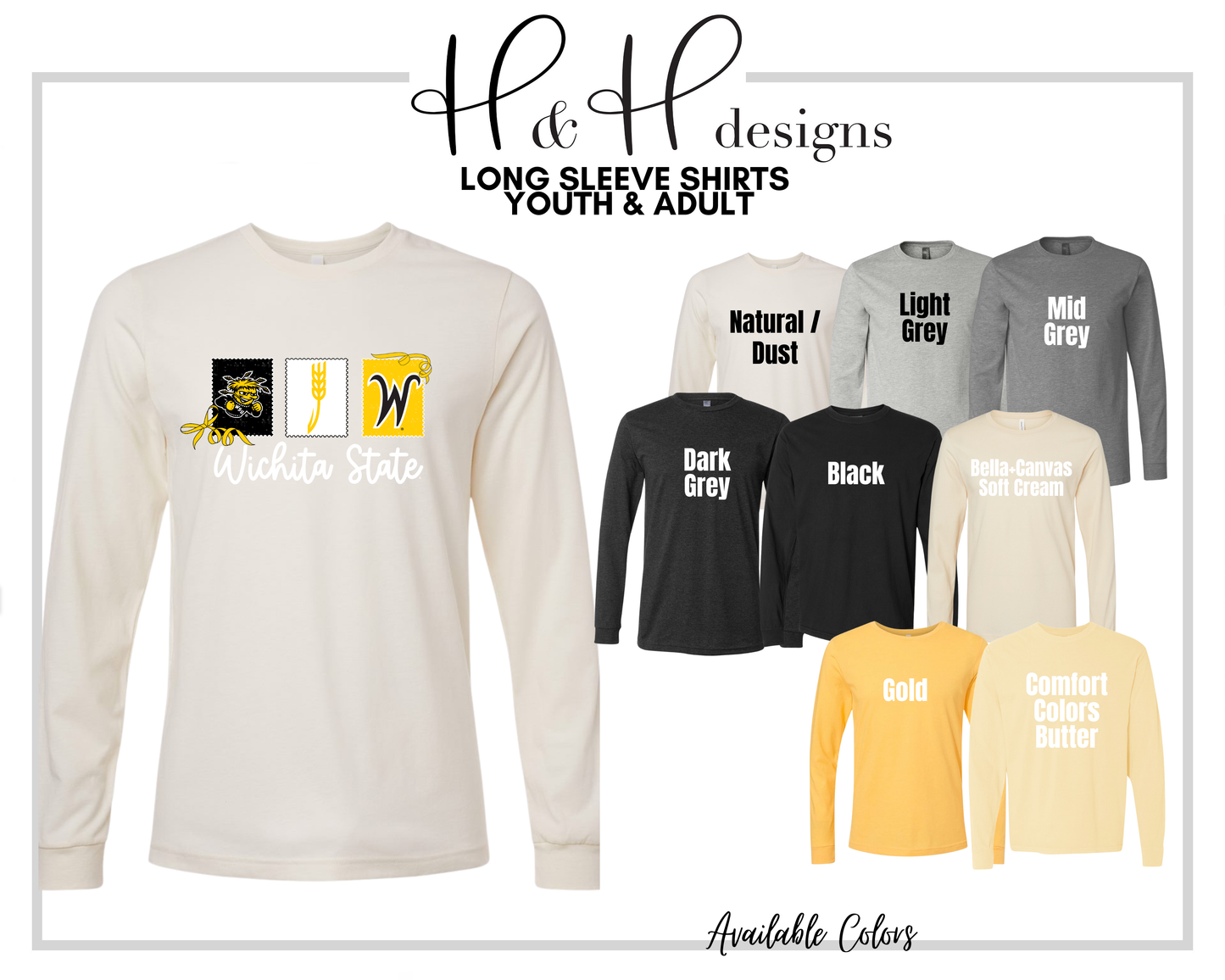 Wichita State Stamps and Bows ~ Licensed Apparel ~ HHWSU116