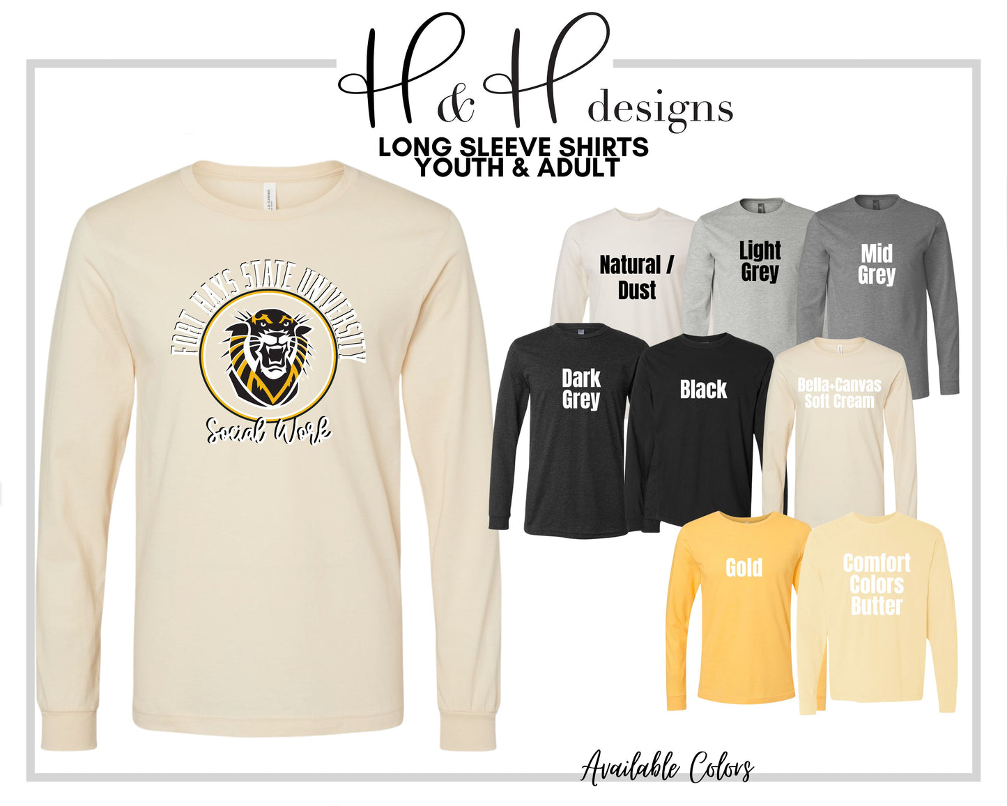 Fort Hays State Social Work Distressed Round ~ Licensed Apparel ~ HHFHSU142