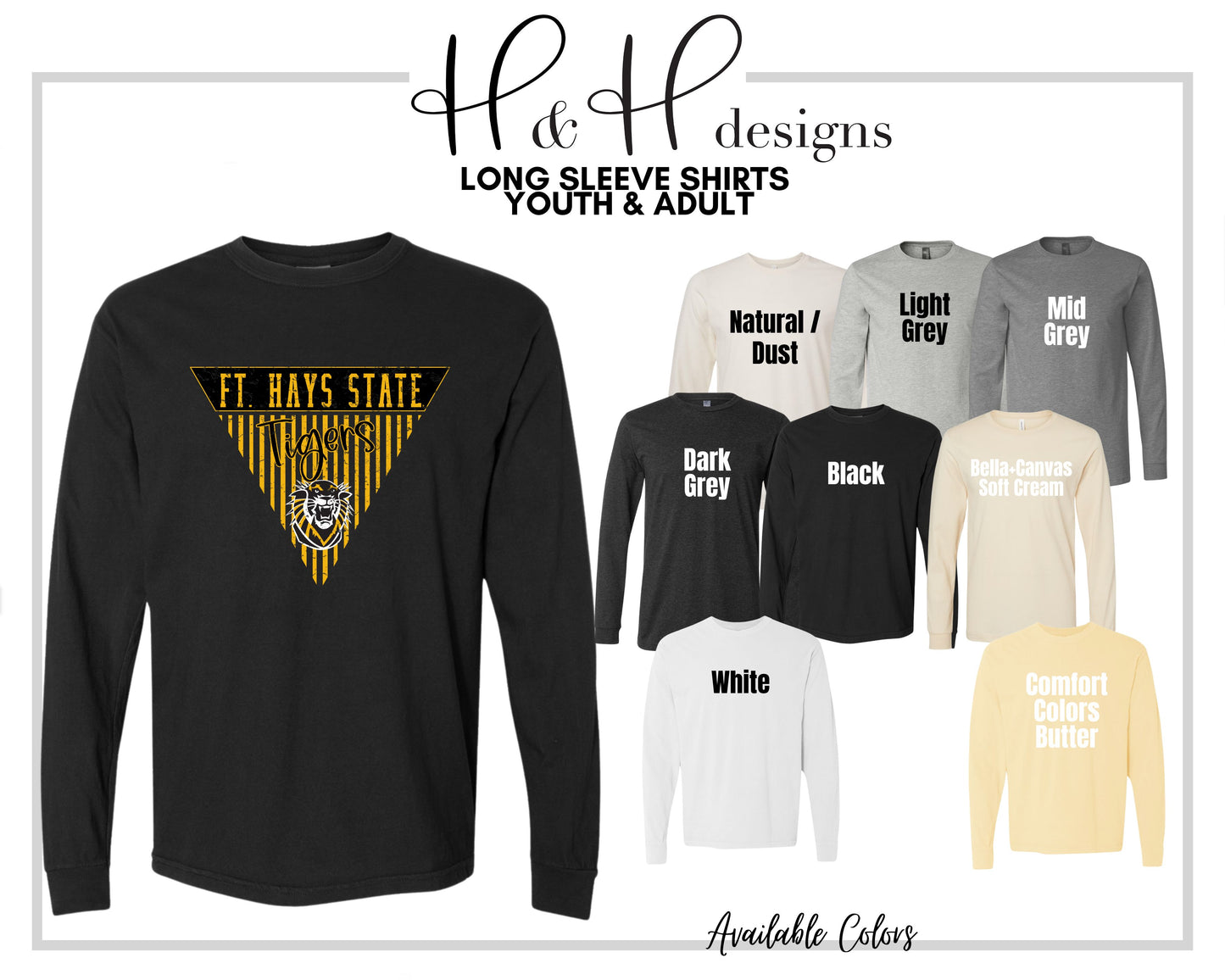 Ft Hays State Striped Pennant ~ Licensed Apparel ~ HHFHSU116