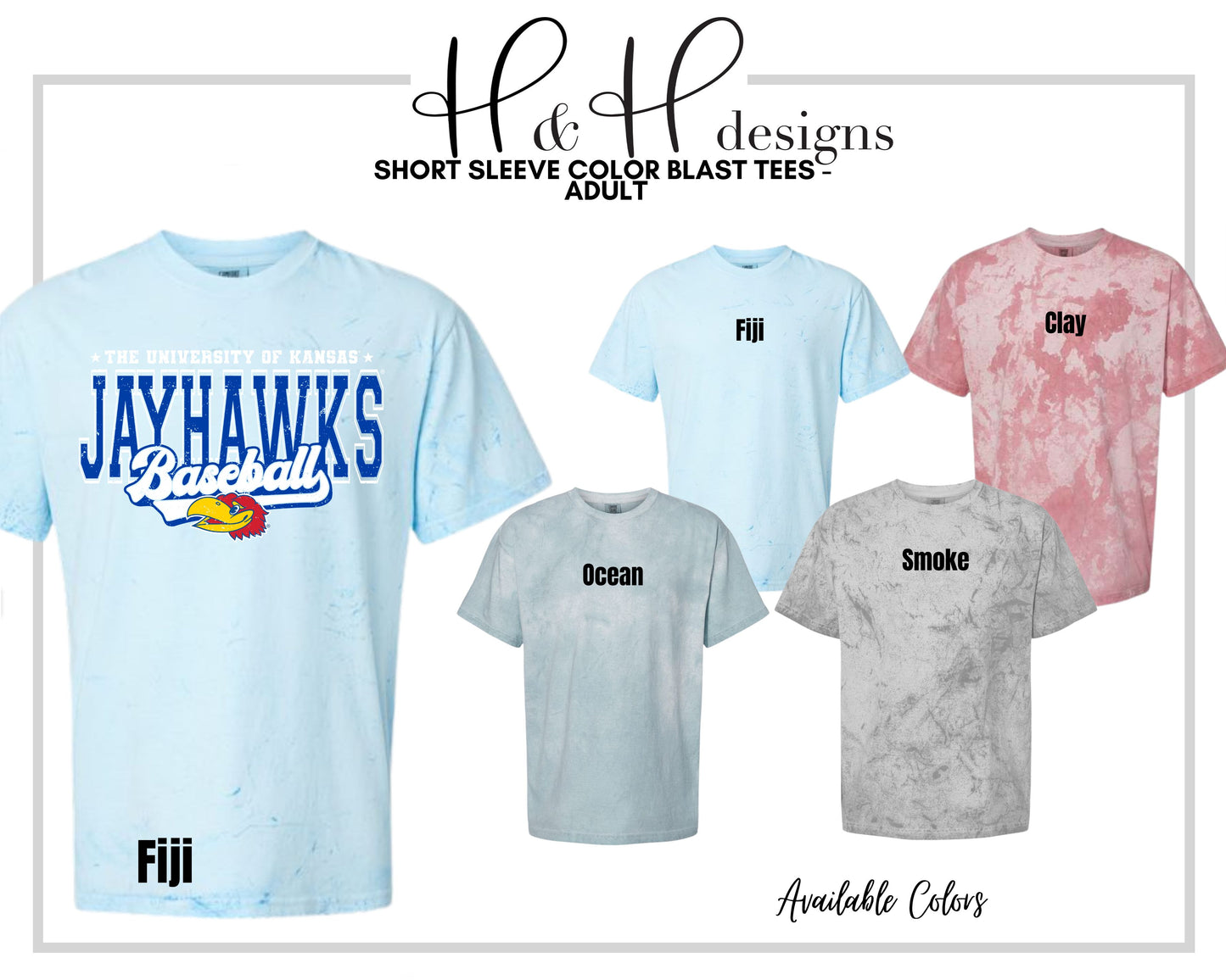 The University of Kansas Jayhawks Baseball Distressed Retro Script  ~ Licensed Apparel ~ HHKU180