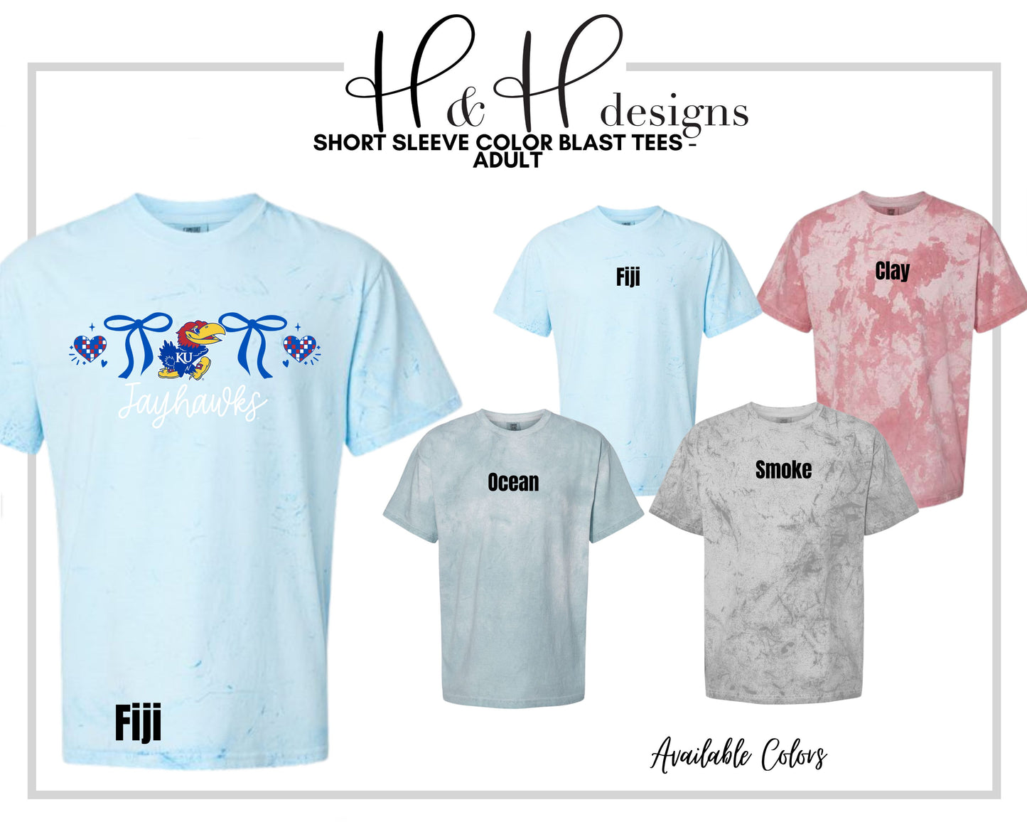 Jayhawks Coquette Hearts Bows  ~ Licensed Apparel ~ HHKU167