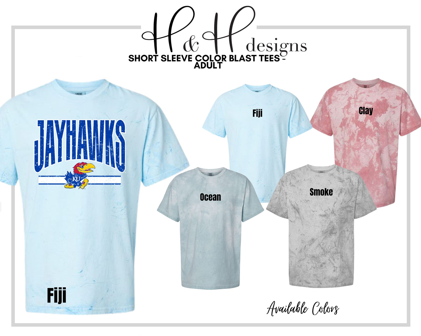 Jayhawks Distressed Warp  ~ Licensed Apparel ~ HHKU147