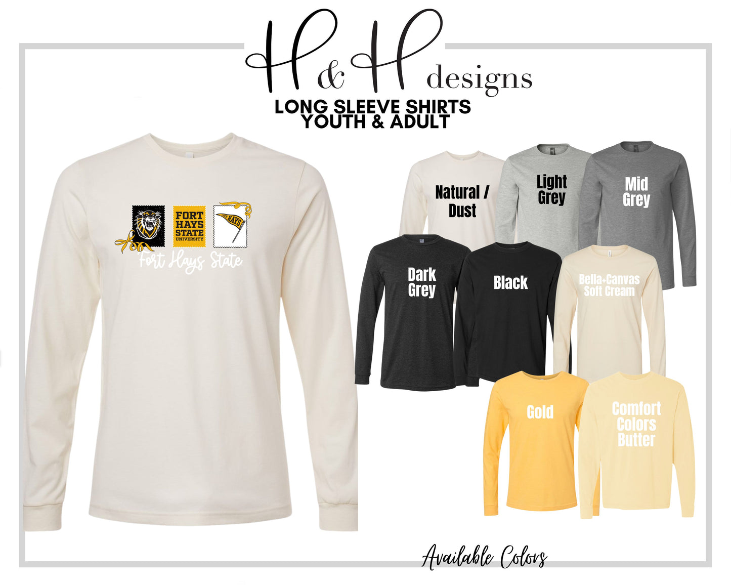 Fort Hays State Stamps and Bows ~ Licensed Apparel ~ HHFHSU113