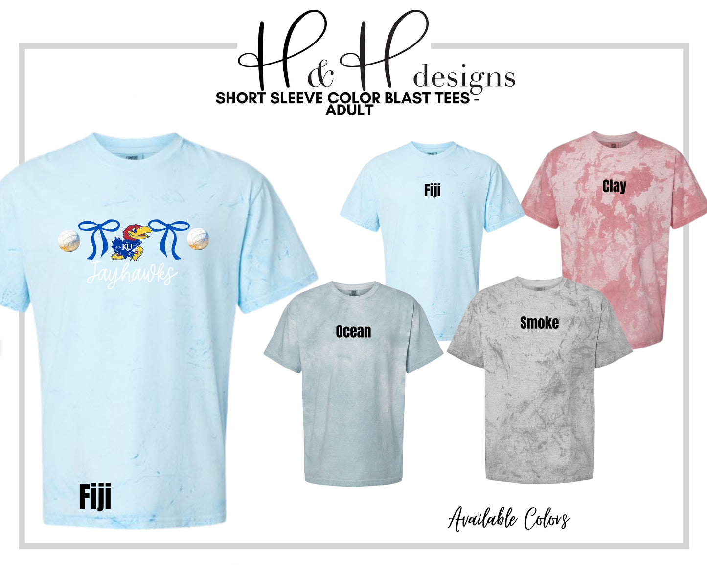 Jayhawks Coquette Volleyball Bows ~ Licensed Apparel ~ HHKU160