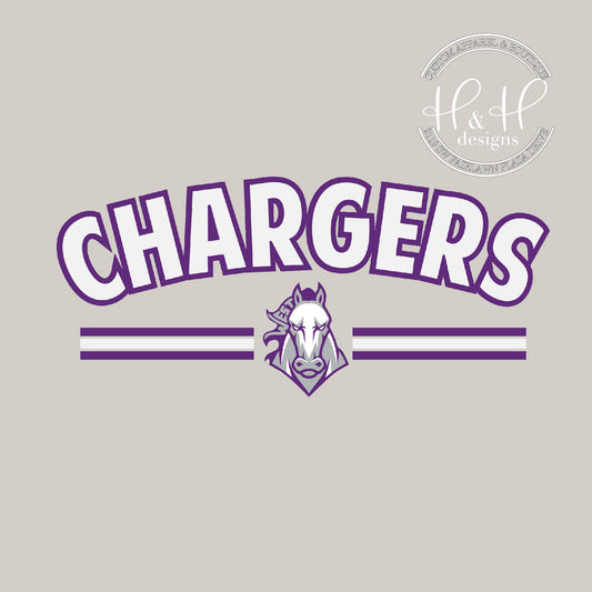 Chargers Mock Patch Triple Line - Topeka West Official Spirit Wear!
