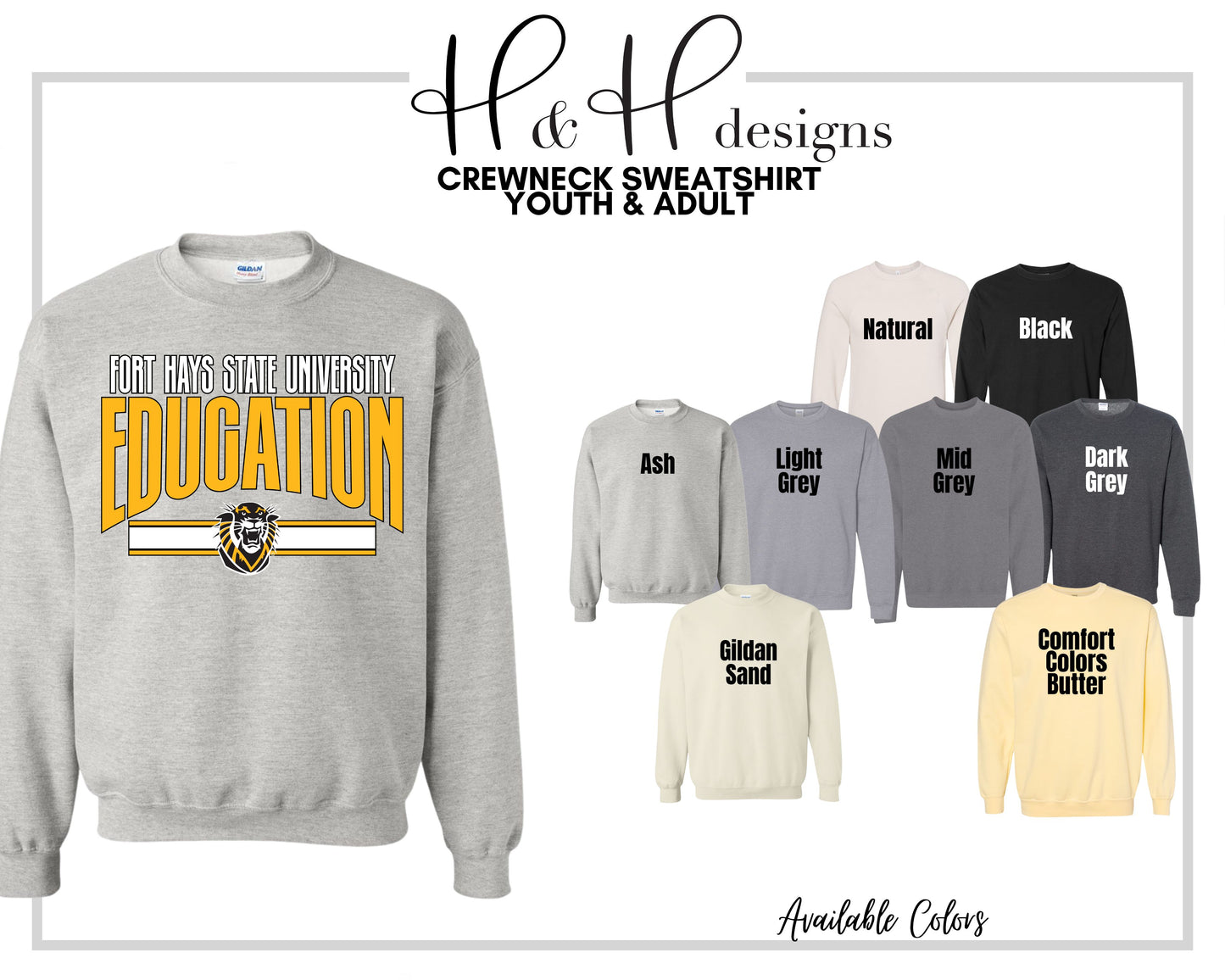 Fort Hays State Education Warp  ~ Licensed Apparel ~ HHFHSU134