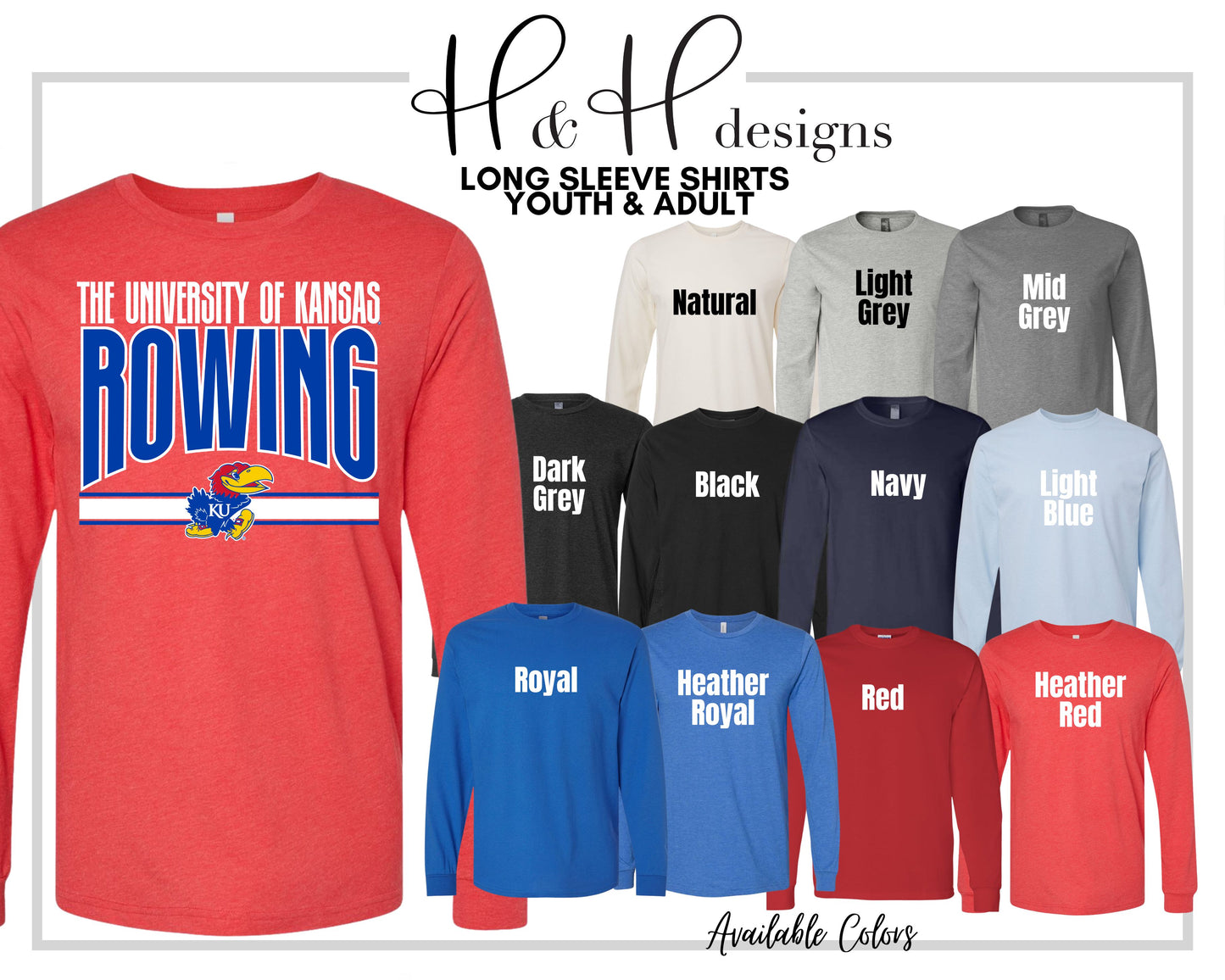 The University of Kansas Rowing Warp ~ Licensed Apparel ~ HHKU185
