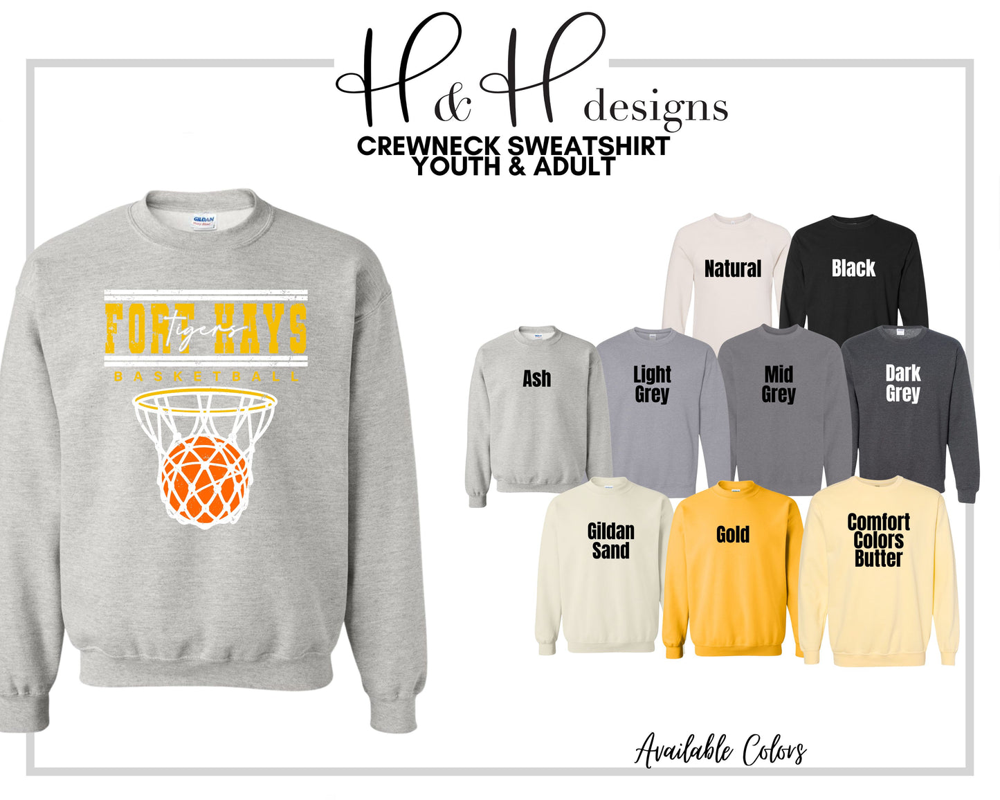Fort Hays Tigers Double Lined Basketball ~ Licensed Apparel ~ HHFHSU131