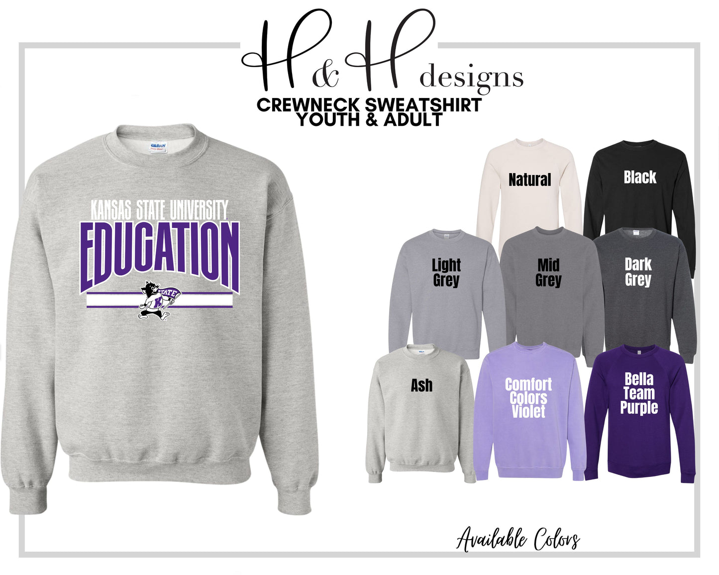 Kansas State University Education Warp  ~ Licensed Apparel ~ HHKSU10