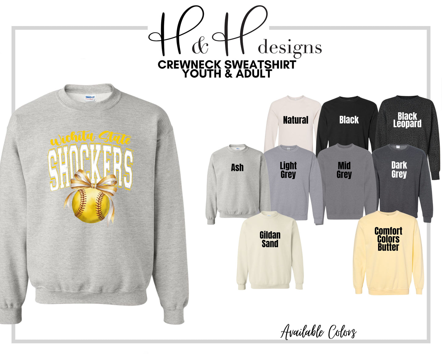 Wichita State Shockers Softball Block Bow ~ Licensed Apparel ~ HHWSU137
