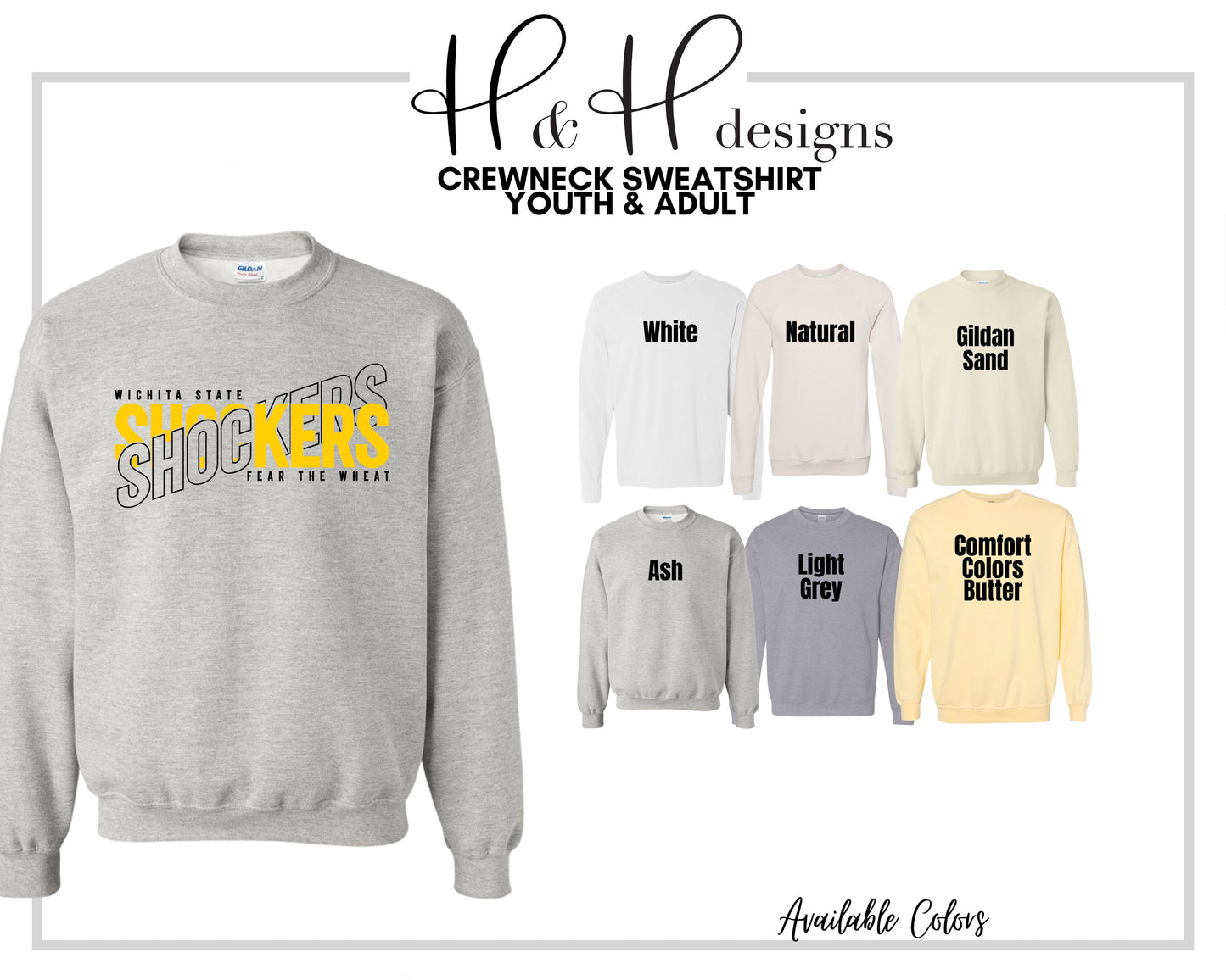 Wichita State Shockers Double Vision  ~ Licensed Apparel ~ HHWSU105