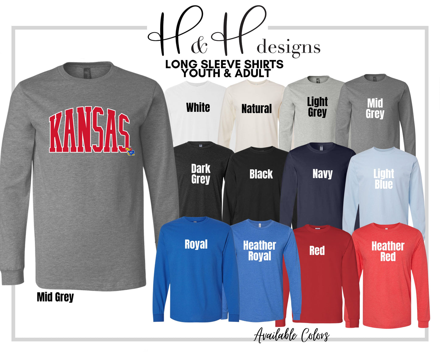 Kansas Arch - Red  ~ Licensed Apparel ~ HHKU121