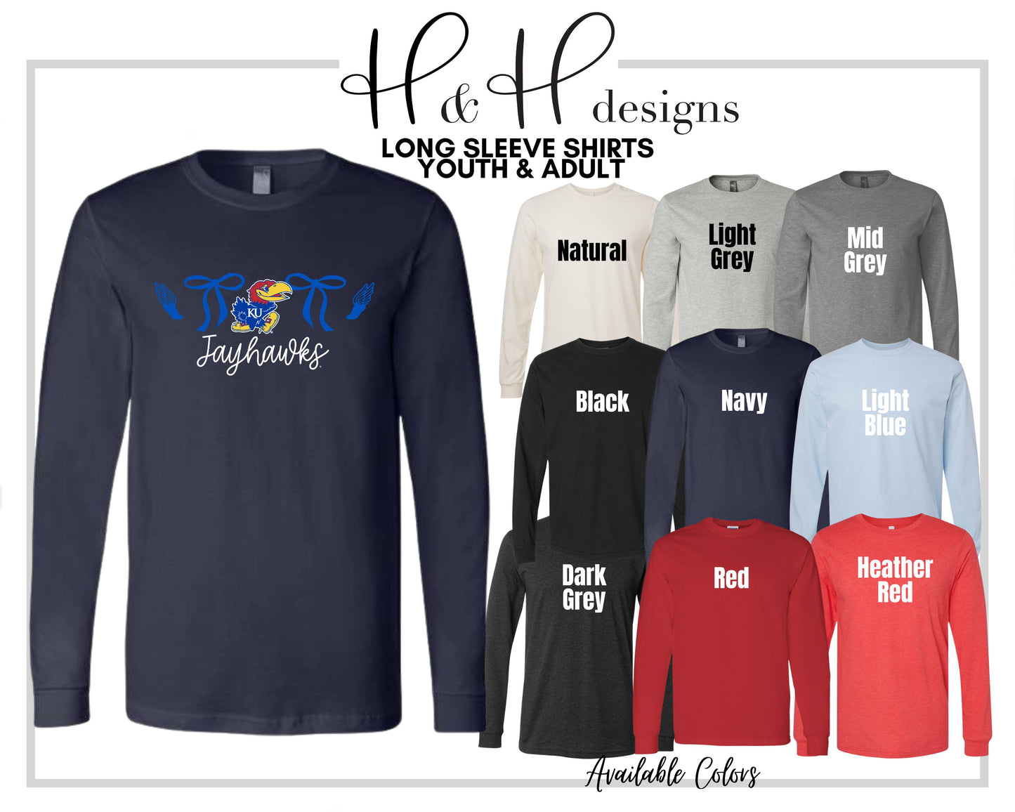 Jayhawks Coquette Track Bows  ~ Licensed Apparel ~ HHKU161