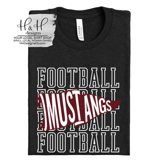 Mustangs Football Pennant Stack ~ Mustangs Football