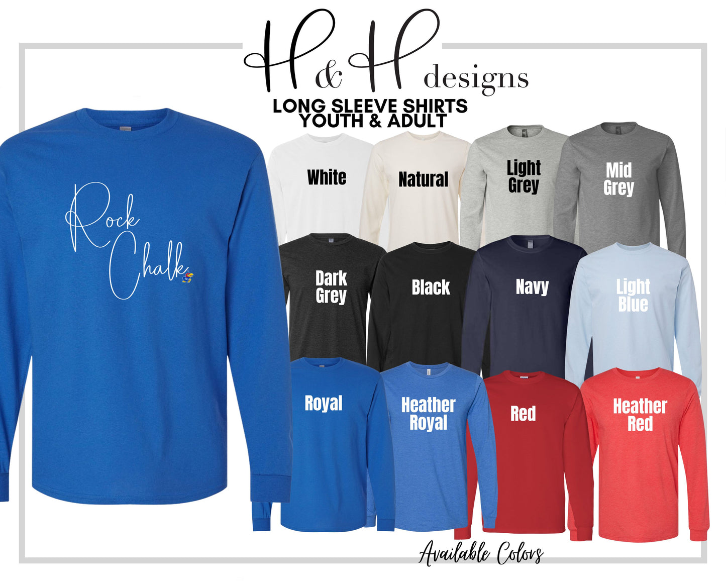 Rock Chalk Swirly Script ~ Licensed Apparel ~ HHKU110