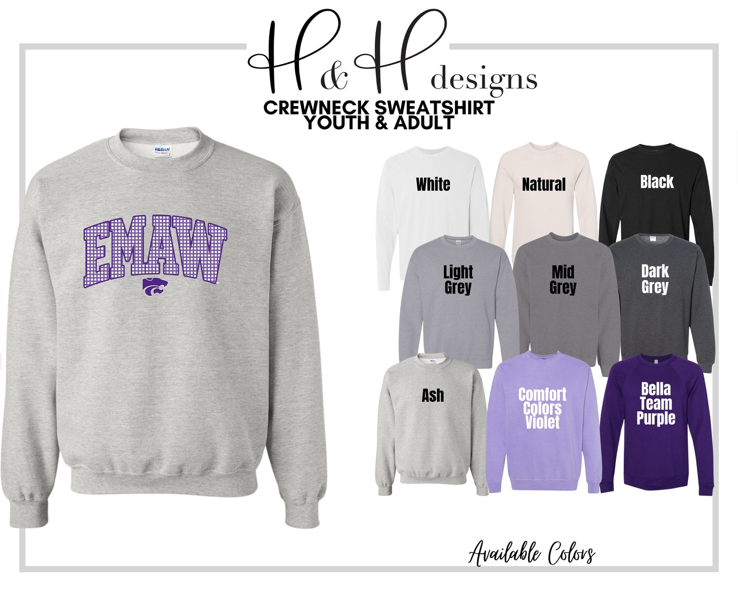 EMAW Plaid Arch ~ K-STATE Licensed Apparel ~ HHKSU220