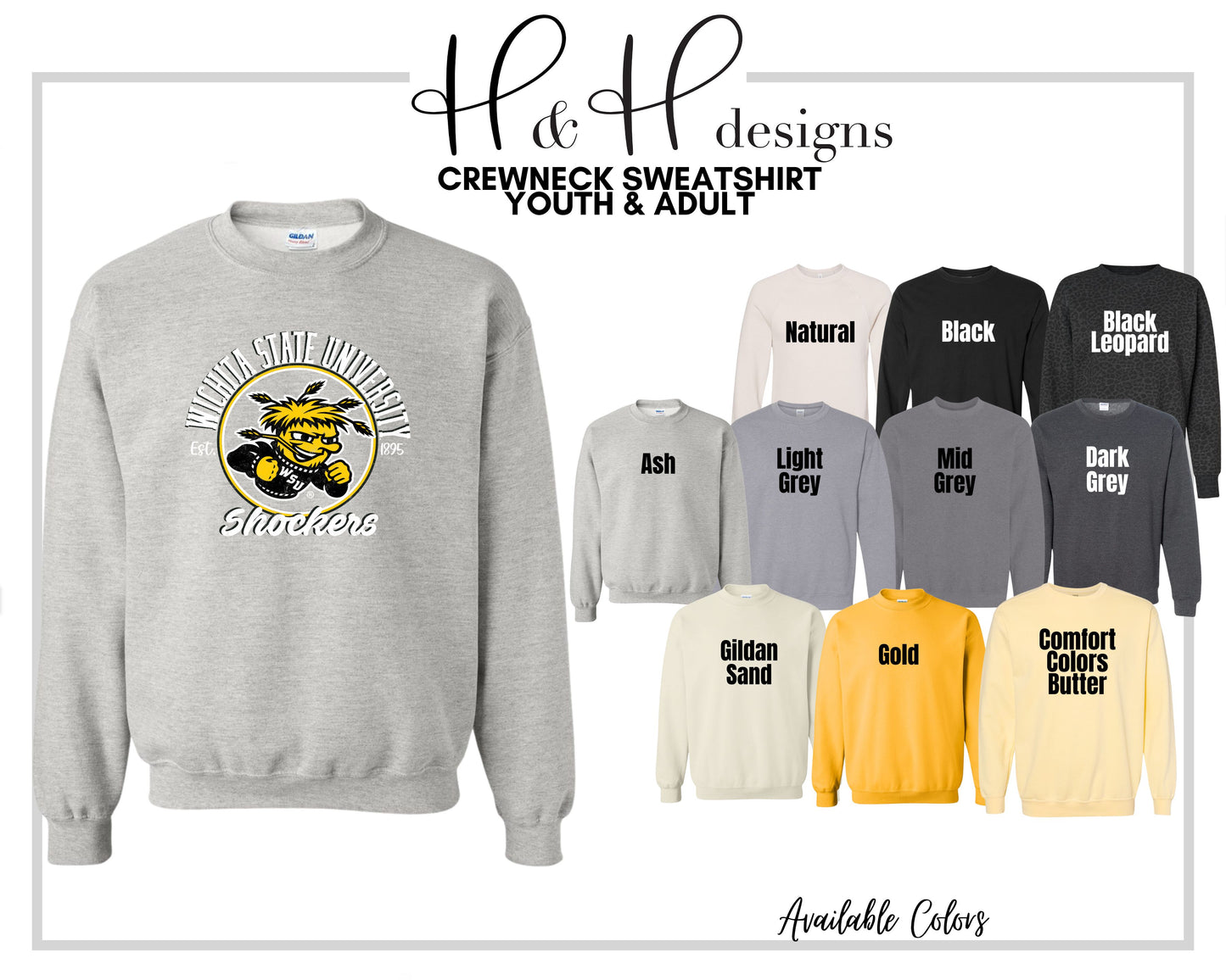 Wichita State Distressed Round ~ Licensed Apparel ~ HHWSU102