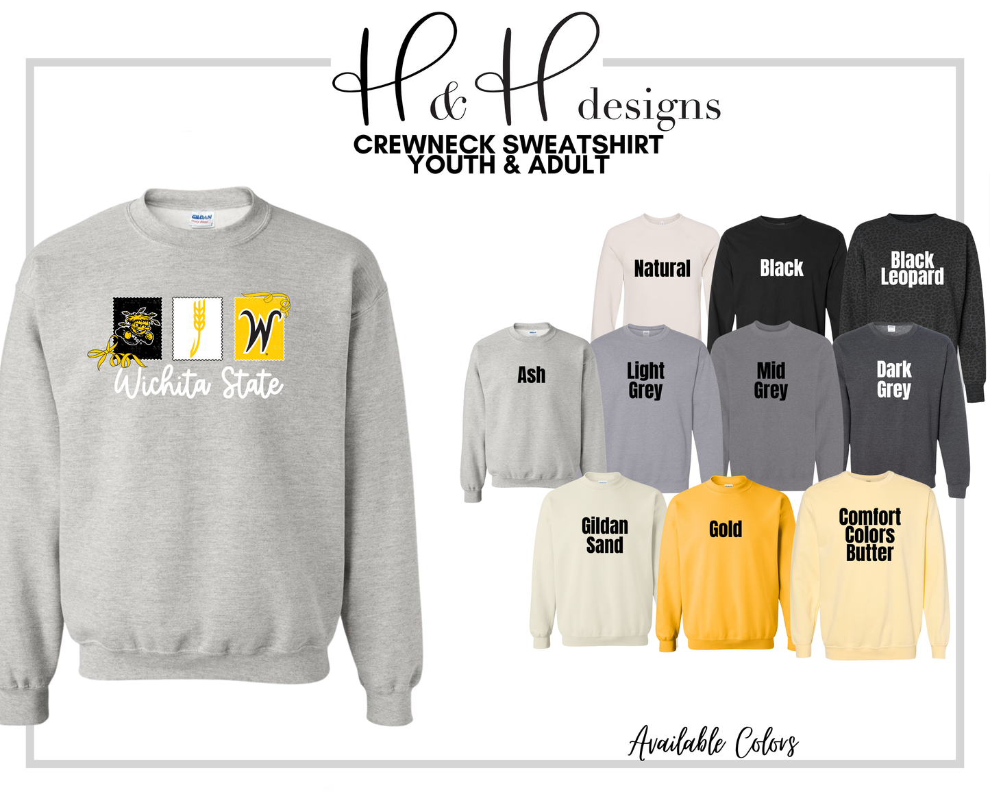 Wichita State Stamps and Bows ~ Licensed Apparel ~ HHWSU116