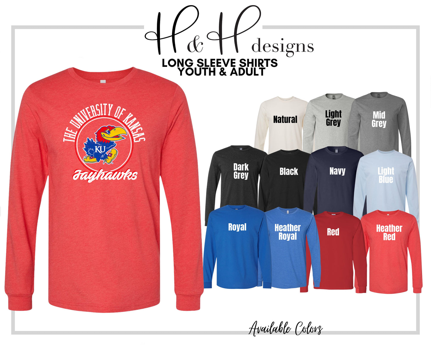The University of Kansas Distressed Round  ~ Licensed Apparel ~ HHKU151