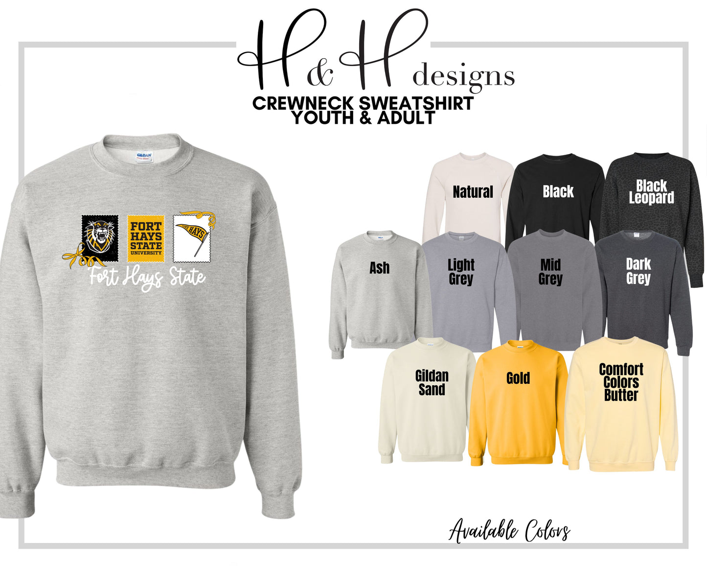 Fort Hays State Stamps and Bows ~ Licensed Apparel ~ HHFHSU113