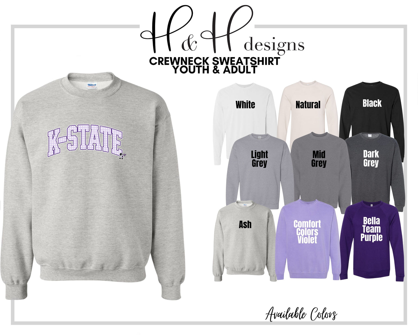 K-State Plaid Arch ~ K-STATE Licensed Apparel ~ HHKSU221