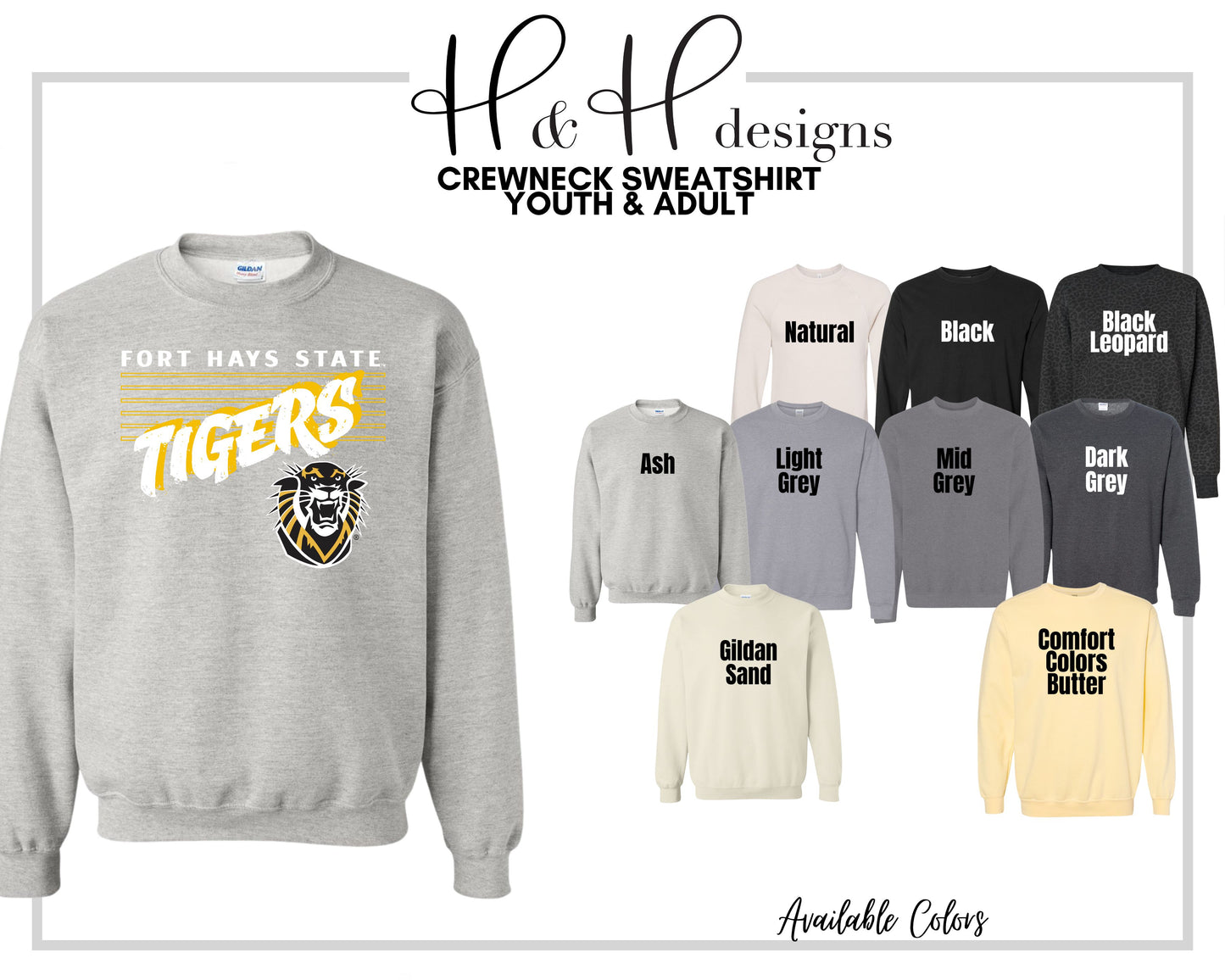 Tigers Six Rectangles  ~ Licensed Apparel ~ HHFHSU117
