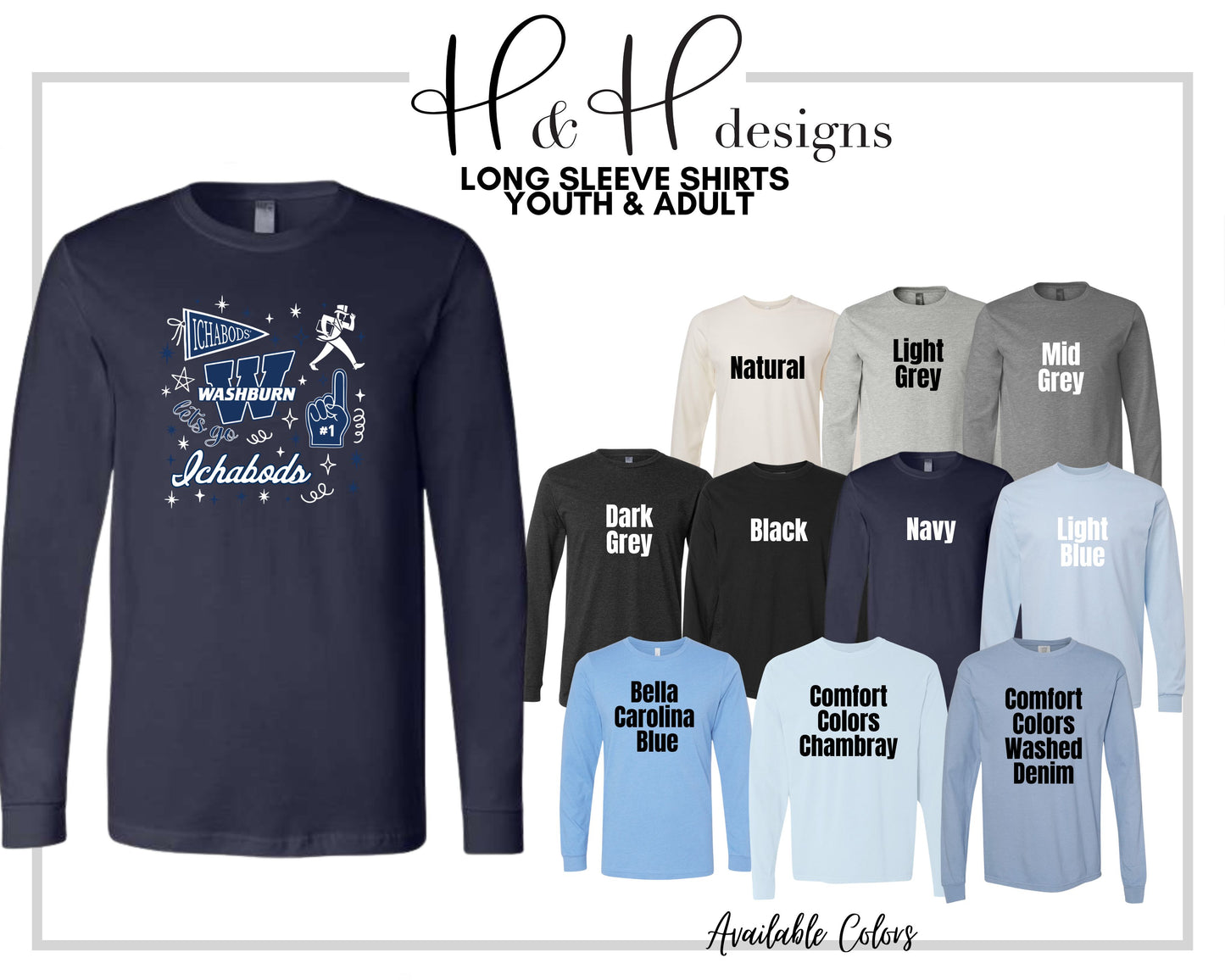 Washburn University Ichabods Navy Game Day Spirit ~ Licensed Apparel ~ HHWU226
