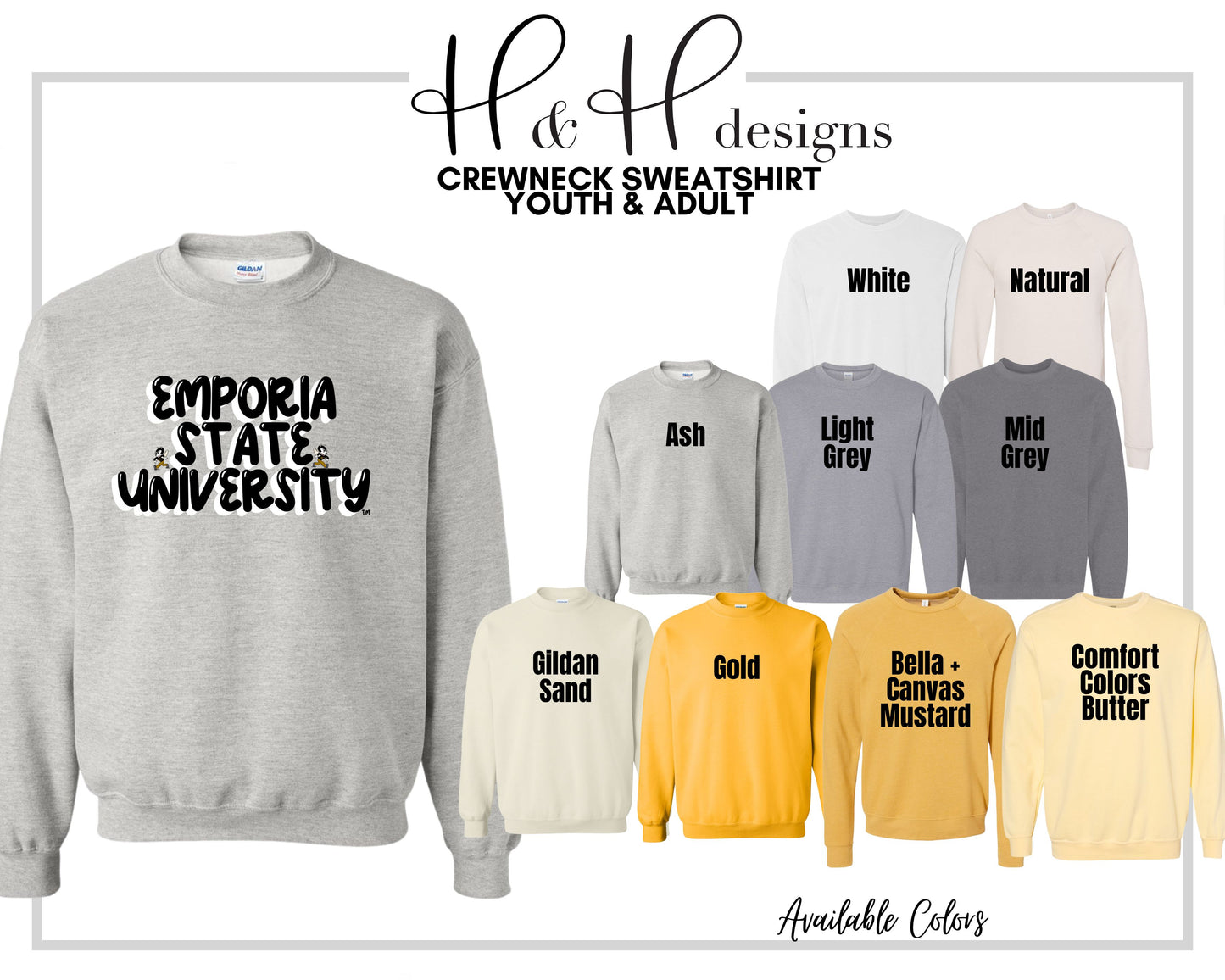 Emporia State University Doodle Stack ~ Licensed Apparel ~ HHESU112