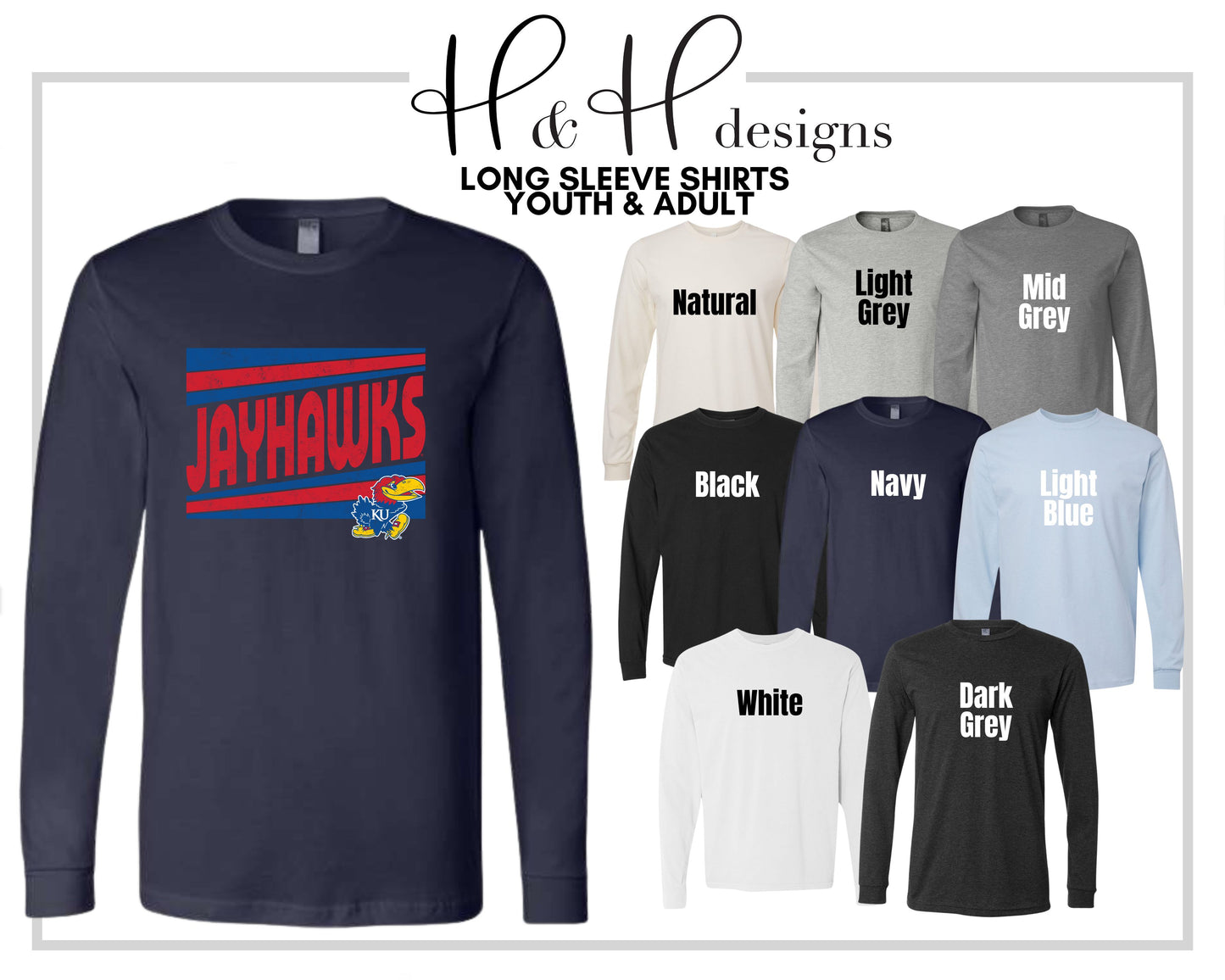 Jayhawks Triple Triangle ~ Licensed Apparel ~ HHKU157