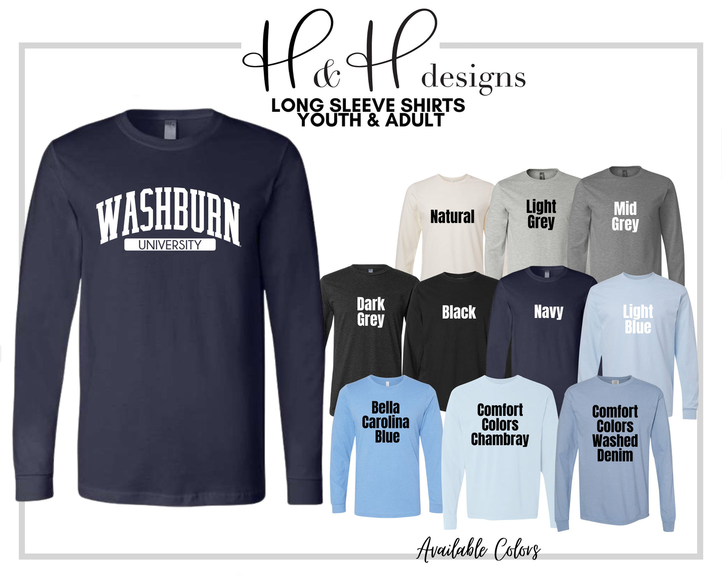 Washburn University Classic Block Arch ~ Licensed Apparel ~ HHWU204