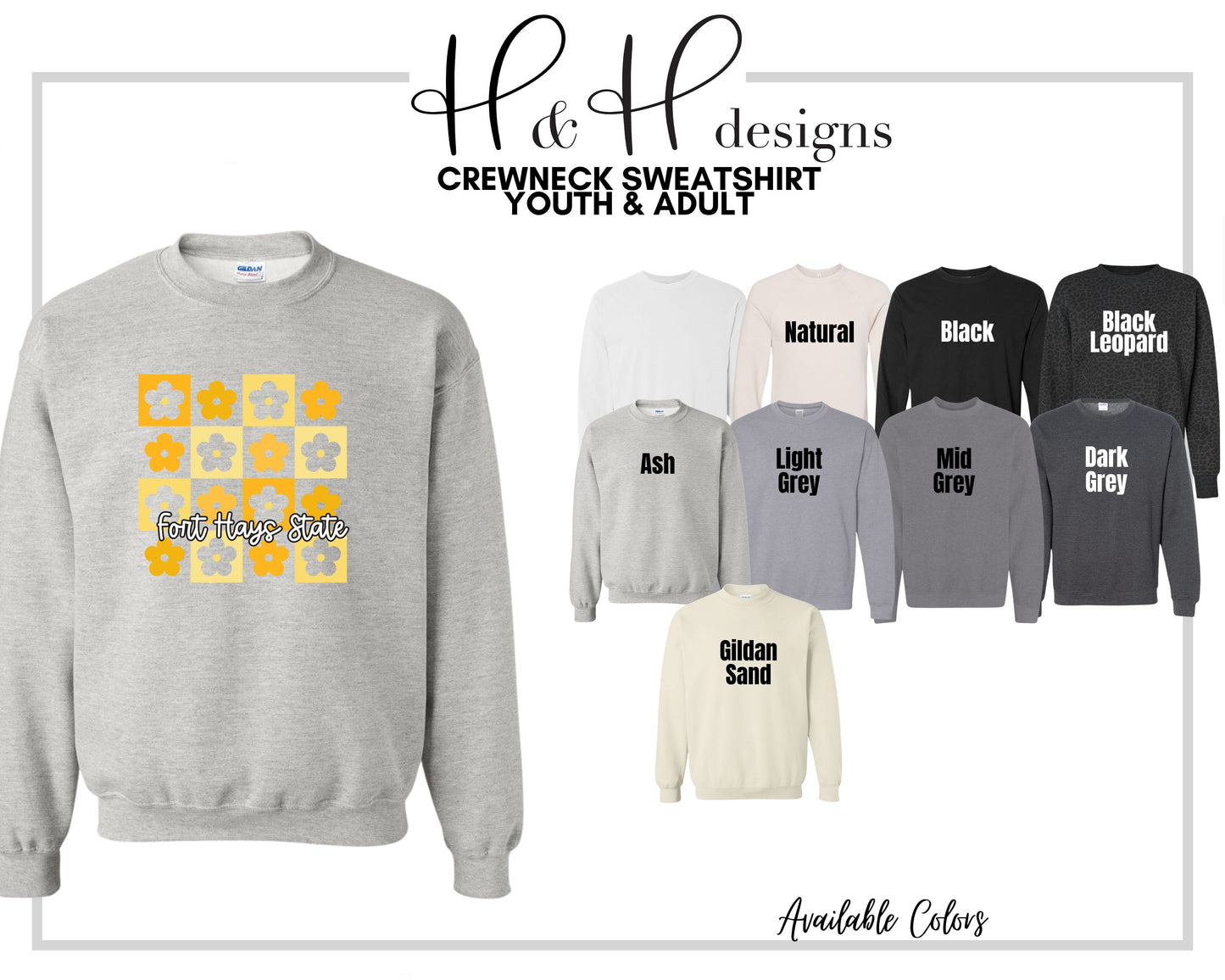 Fort Hays State Daisy Block ~ Licensed Apparel ~ HHFHSU104