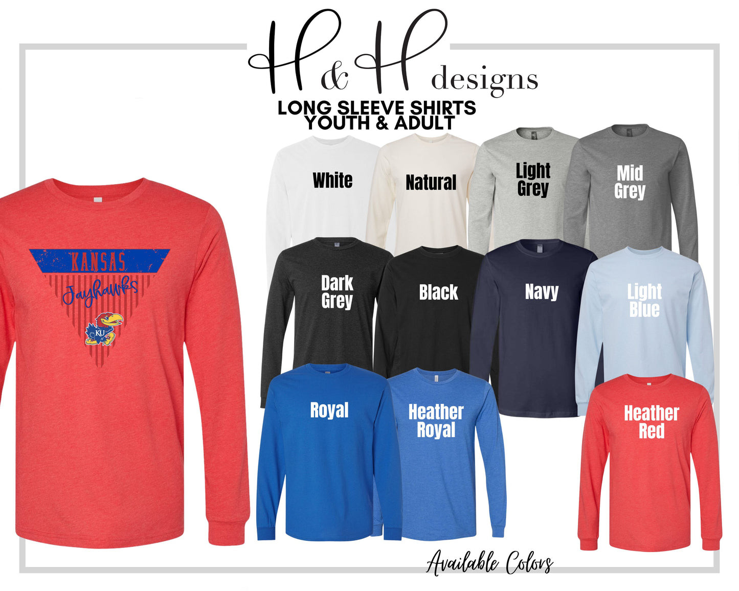 Kansas Striped Pennant ~ Licensed Apparel ~ HHKU170