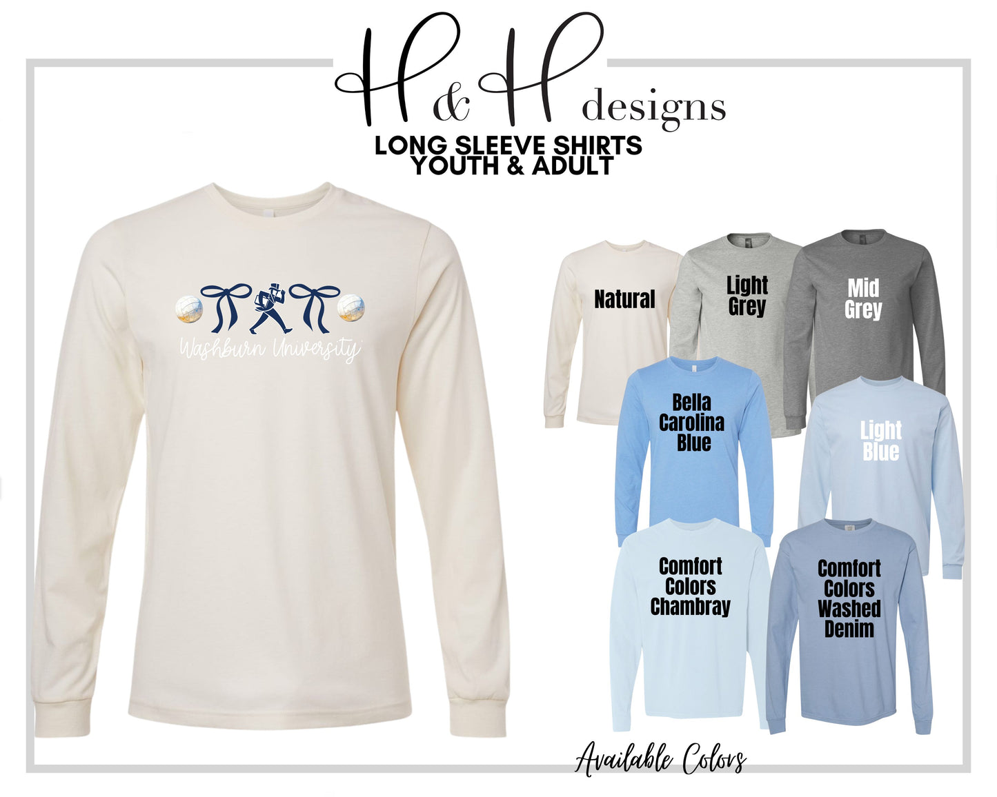 Washburn University Volleyball Coquette Bows  ~ Licensed Apparel ~ HHWU208
